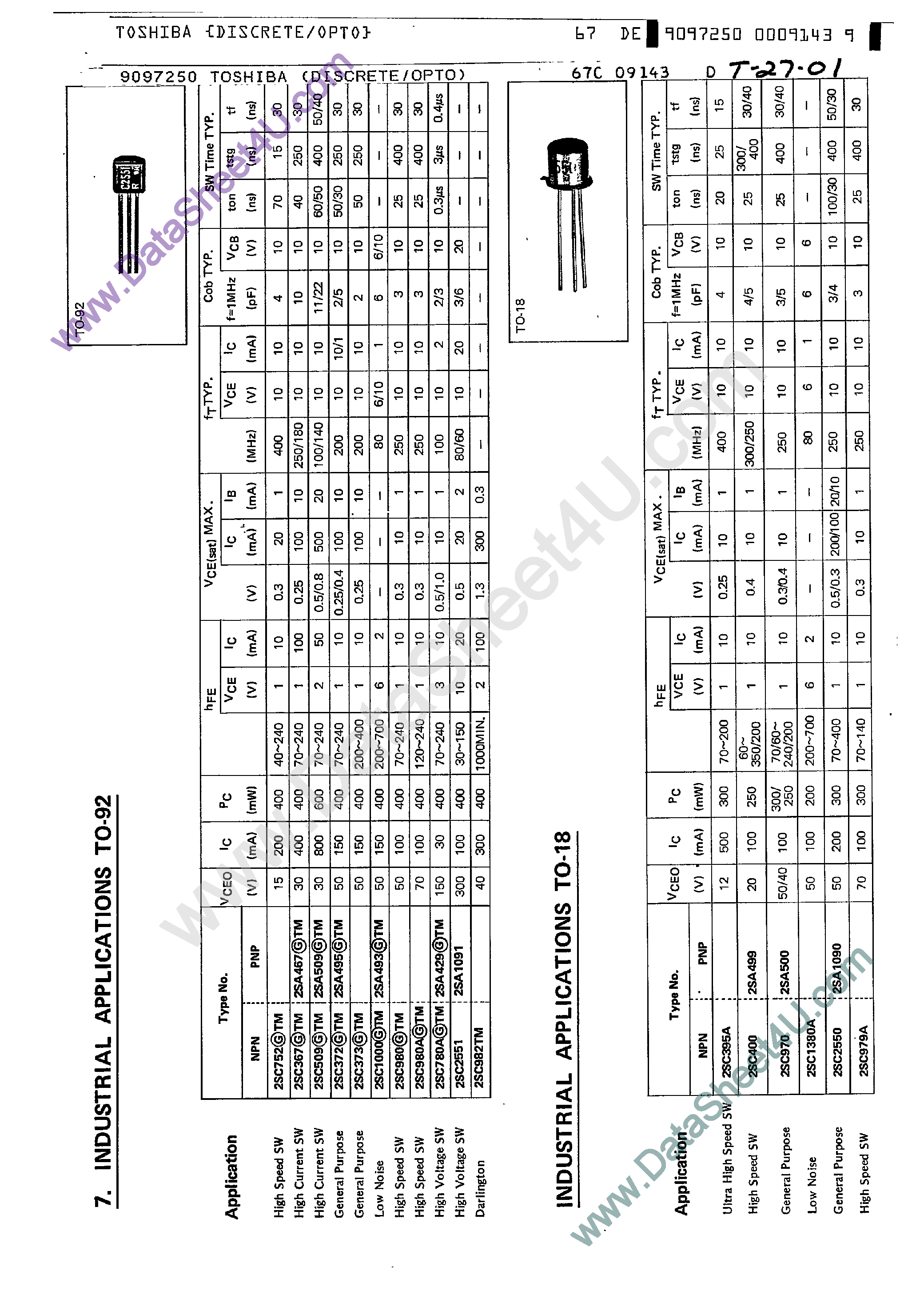 Datasheet 2SA109 page 1 Datasheet 2SA109 - (2SAxxx) Transistors page 1