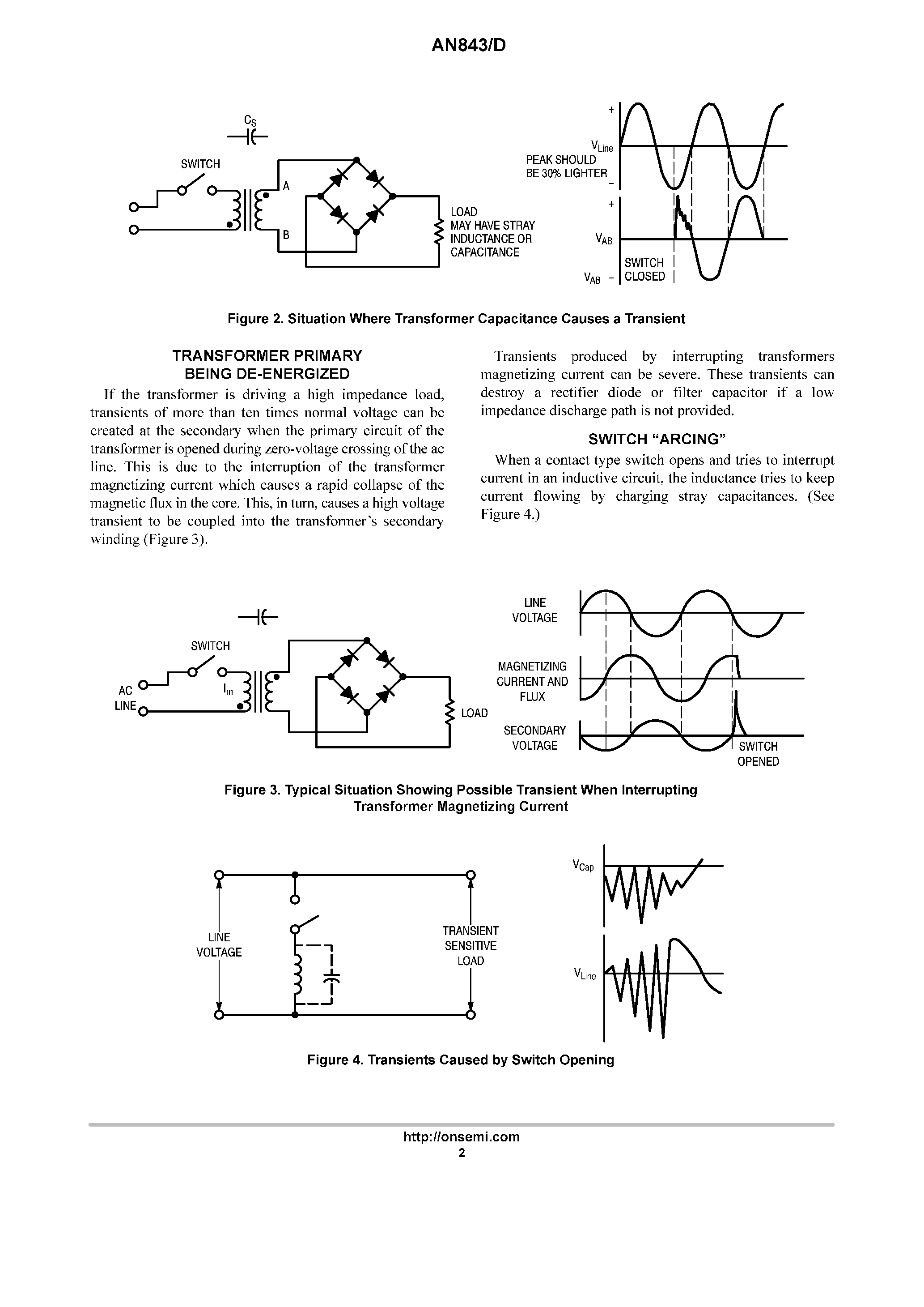 Datasheet AN843 - A Review of Transients and Their Means of Suppression page 2