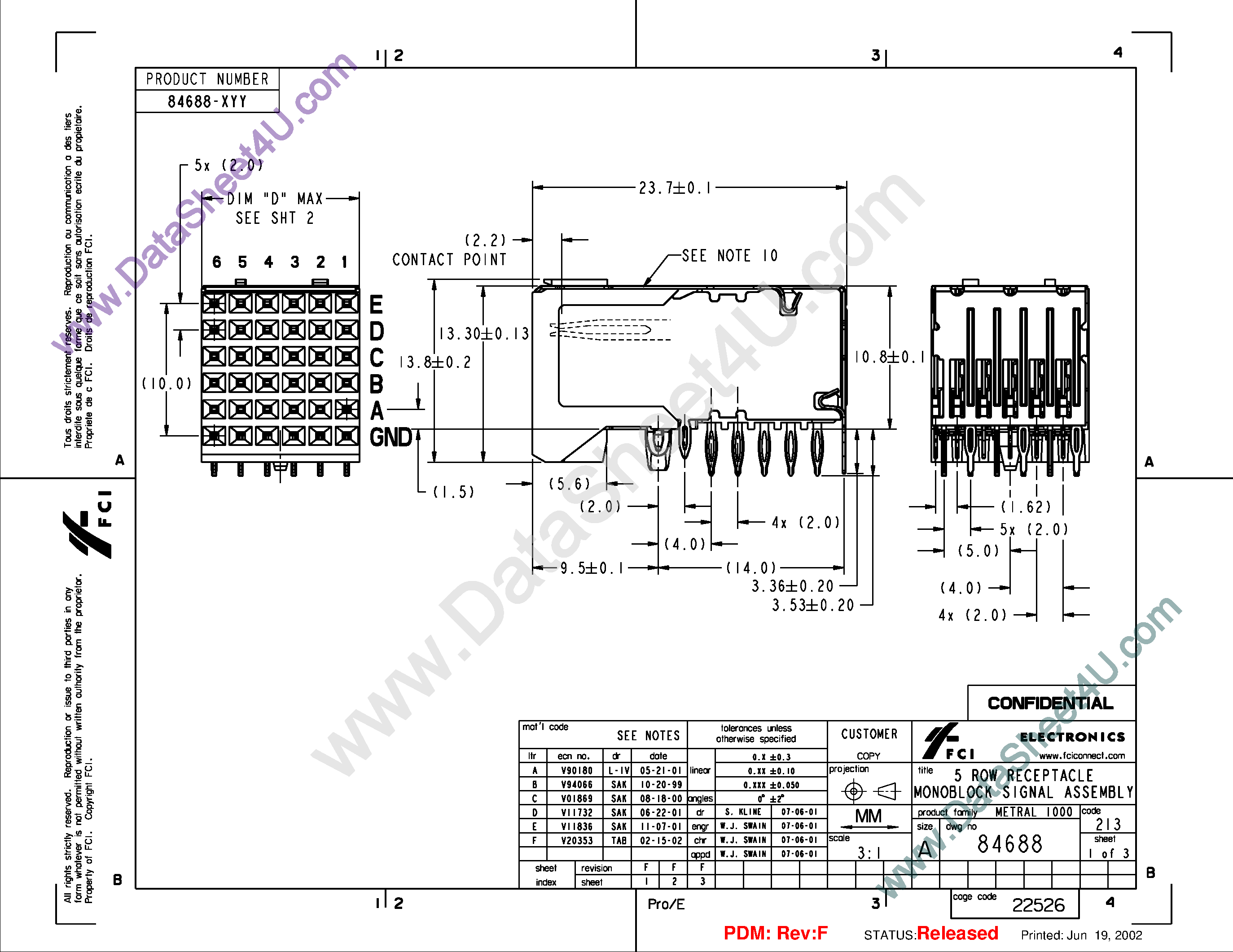 Даташит 84688-102 - HEADER CONNECTOR страница 1