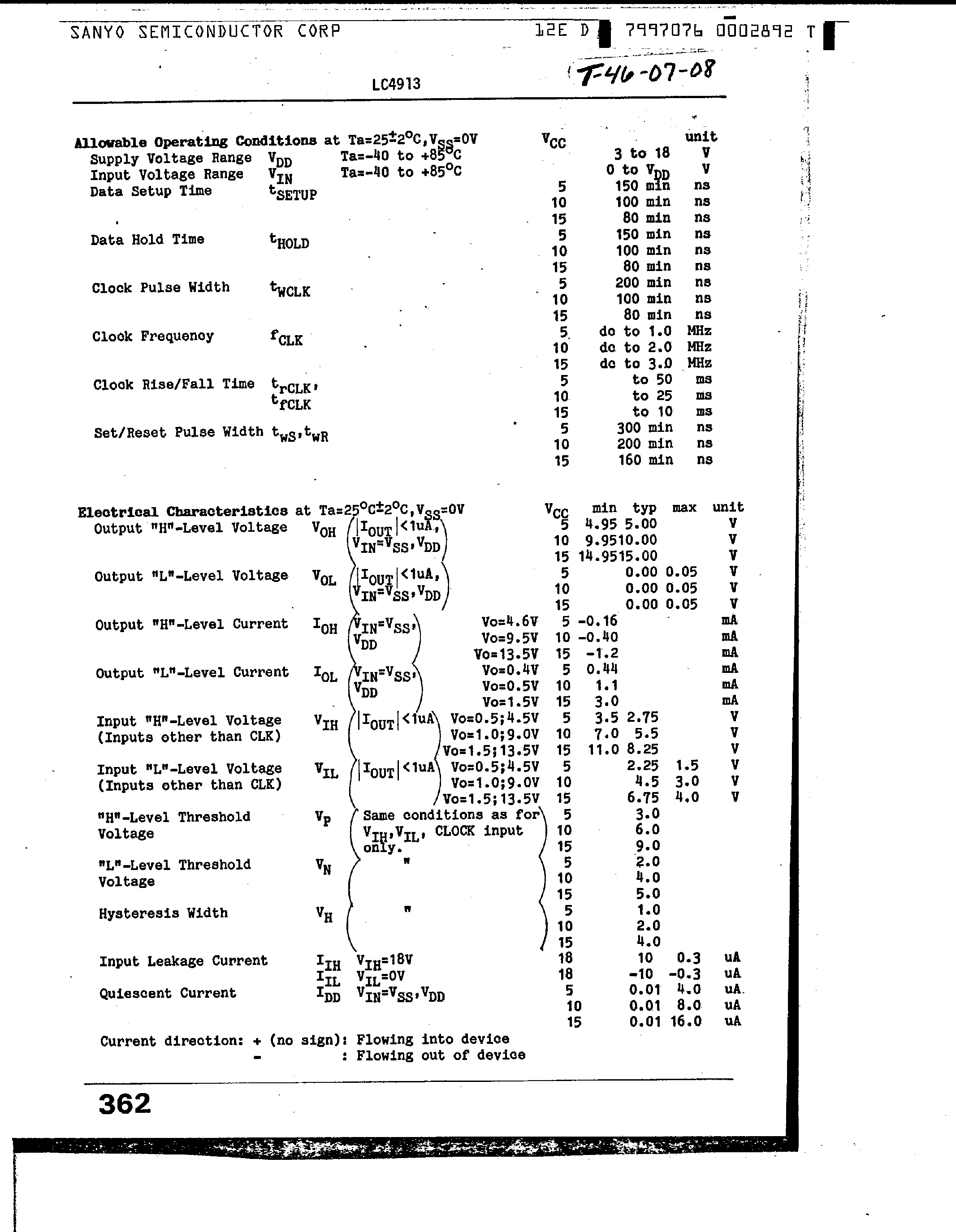 Даташит LC4913 - Dual D-Type Flip-Flop страница 2
