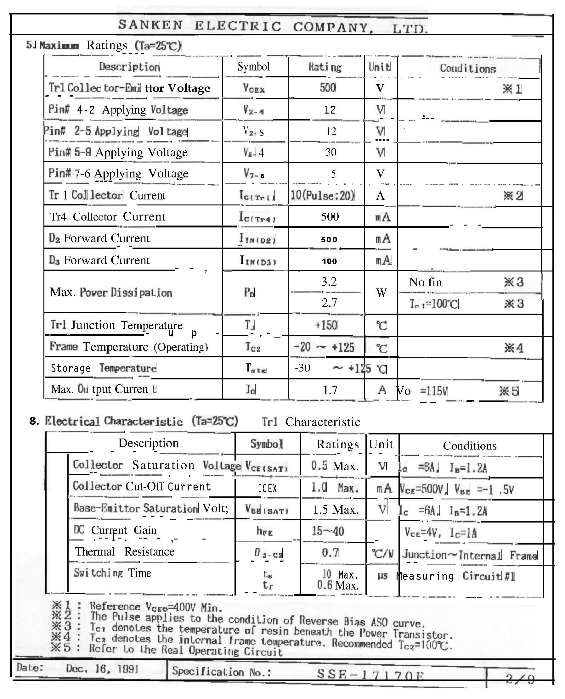 Datasheet STR-S6301 - SWITCHING REGULATOR HYRRTD lC page 2