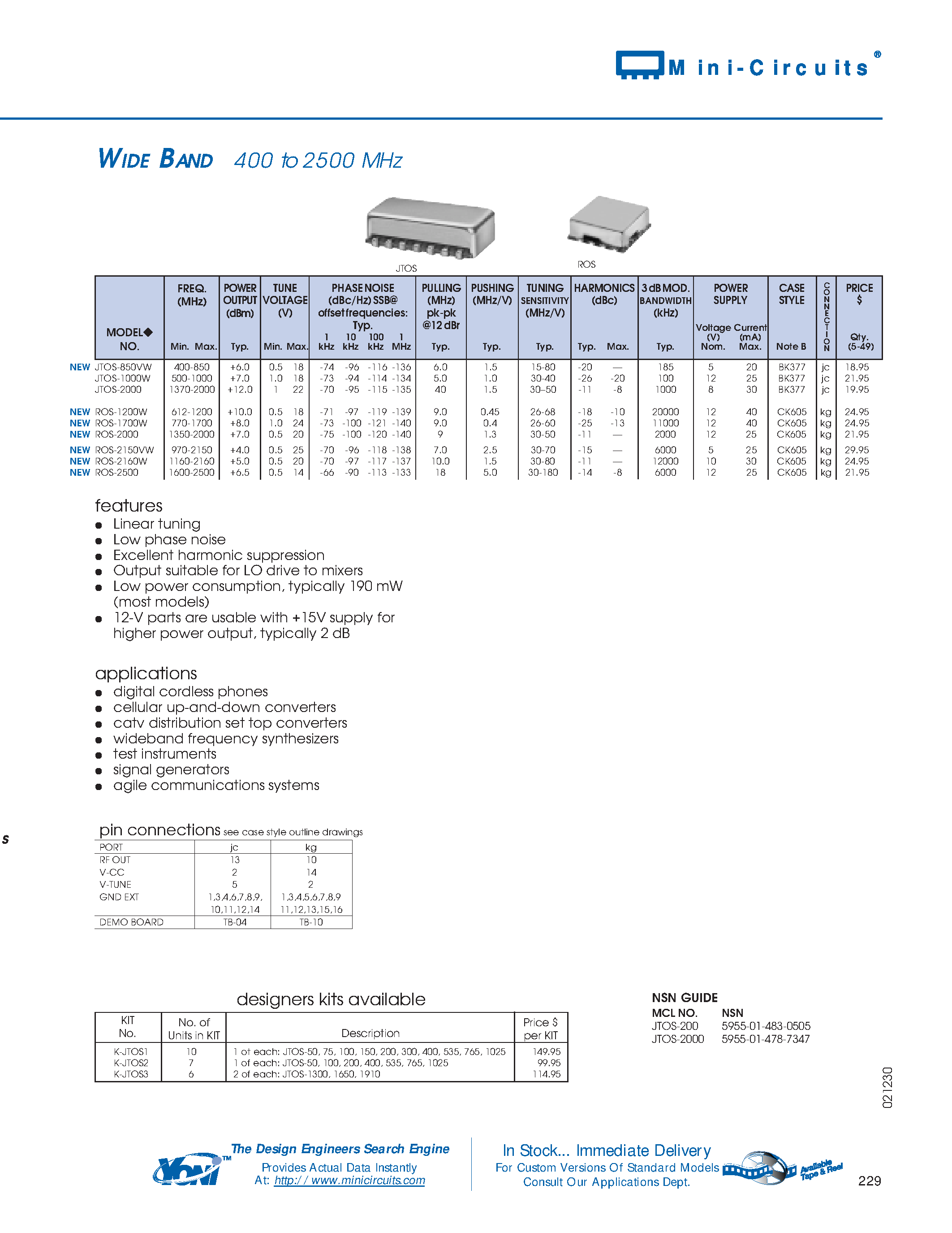 Даташит на микросхему ROS-100 страница 2 Даташит ROS-100 - (ROS-xxxx) Voltage Controlled Oscillator страница 2