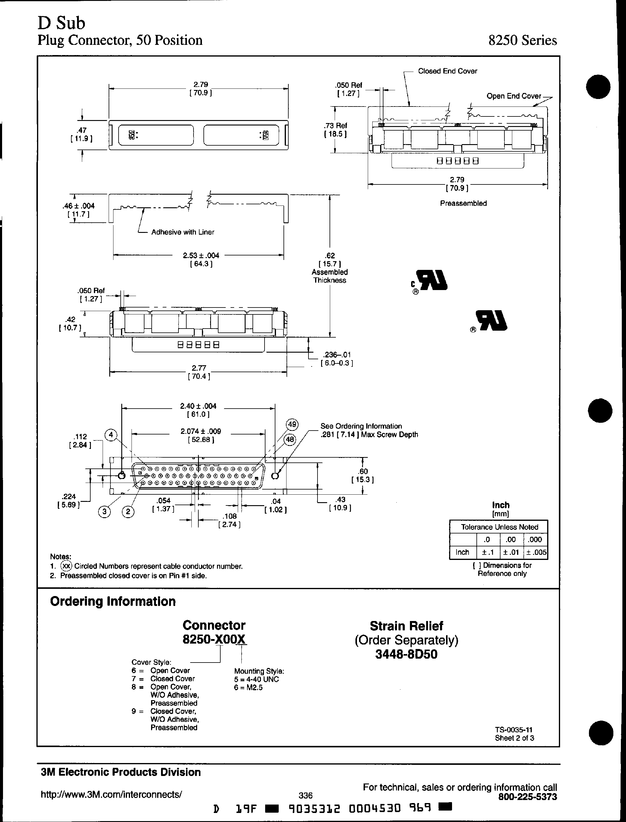 Datasheet 8250-6005 - (8250 Series) D Sub Plug Connector page 2