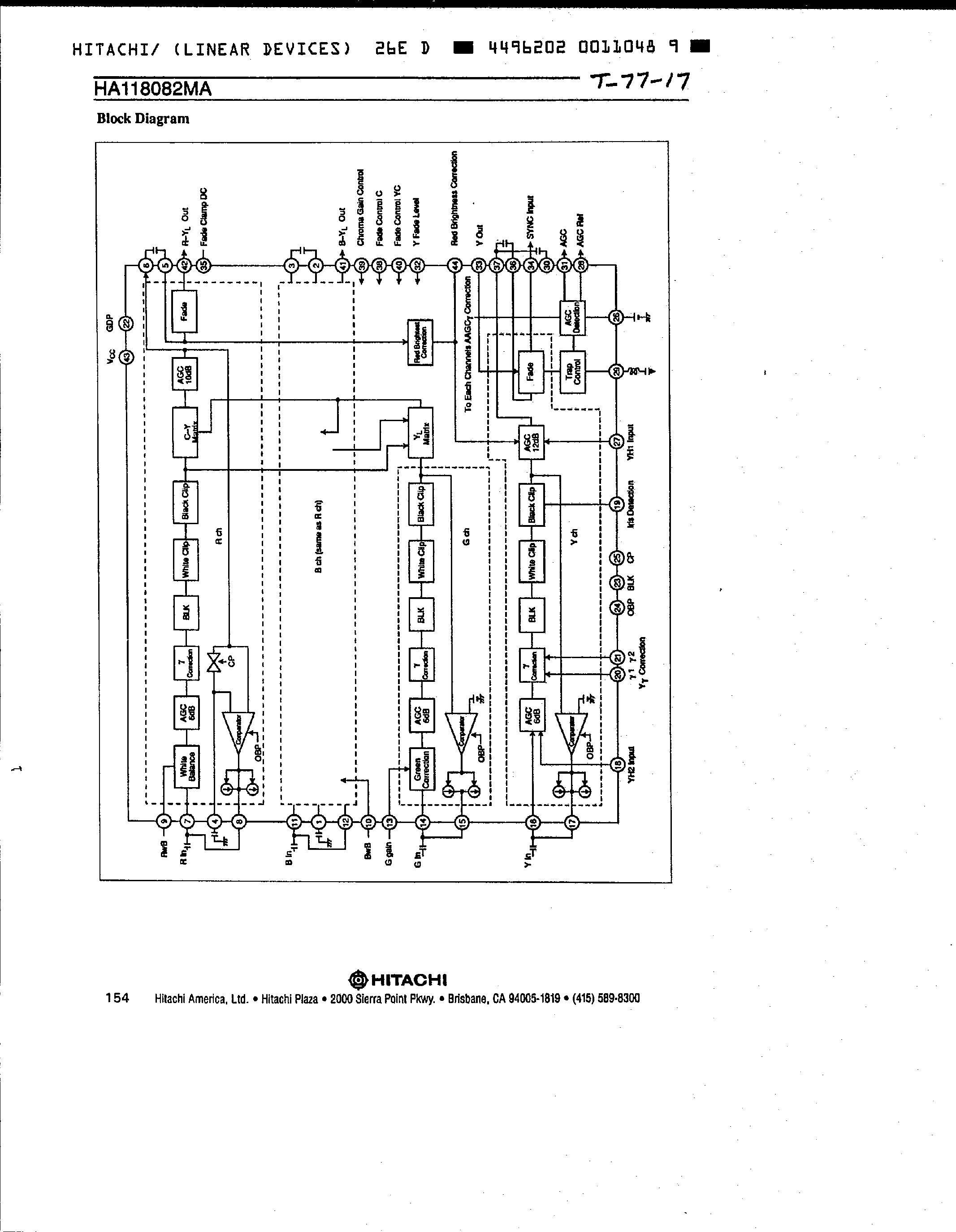Даташит HA118082MA - 4-Channel Processor for Video Cameras страница 2