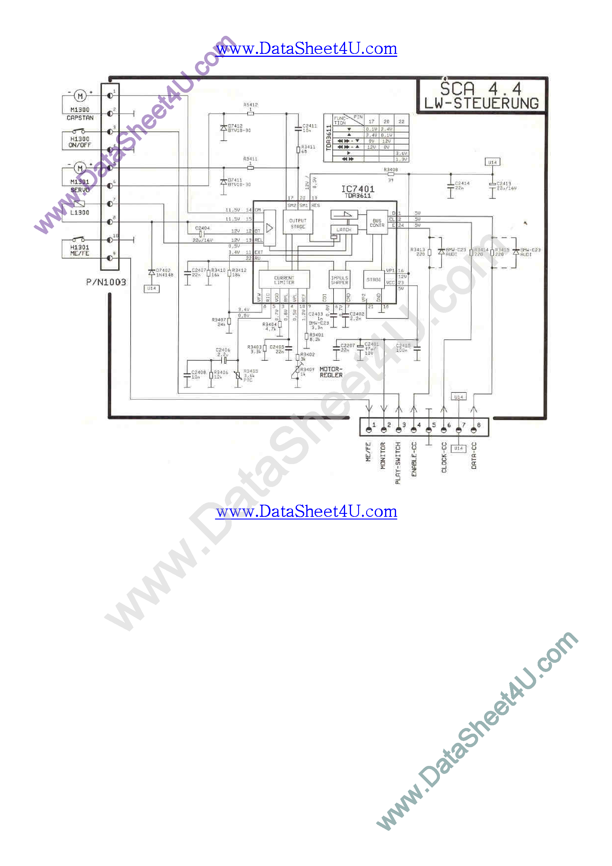 Datasheet TDA3611 page 1 Datasheet TDA3611 - Analog Audio Miscellaneous page 1