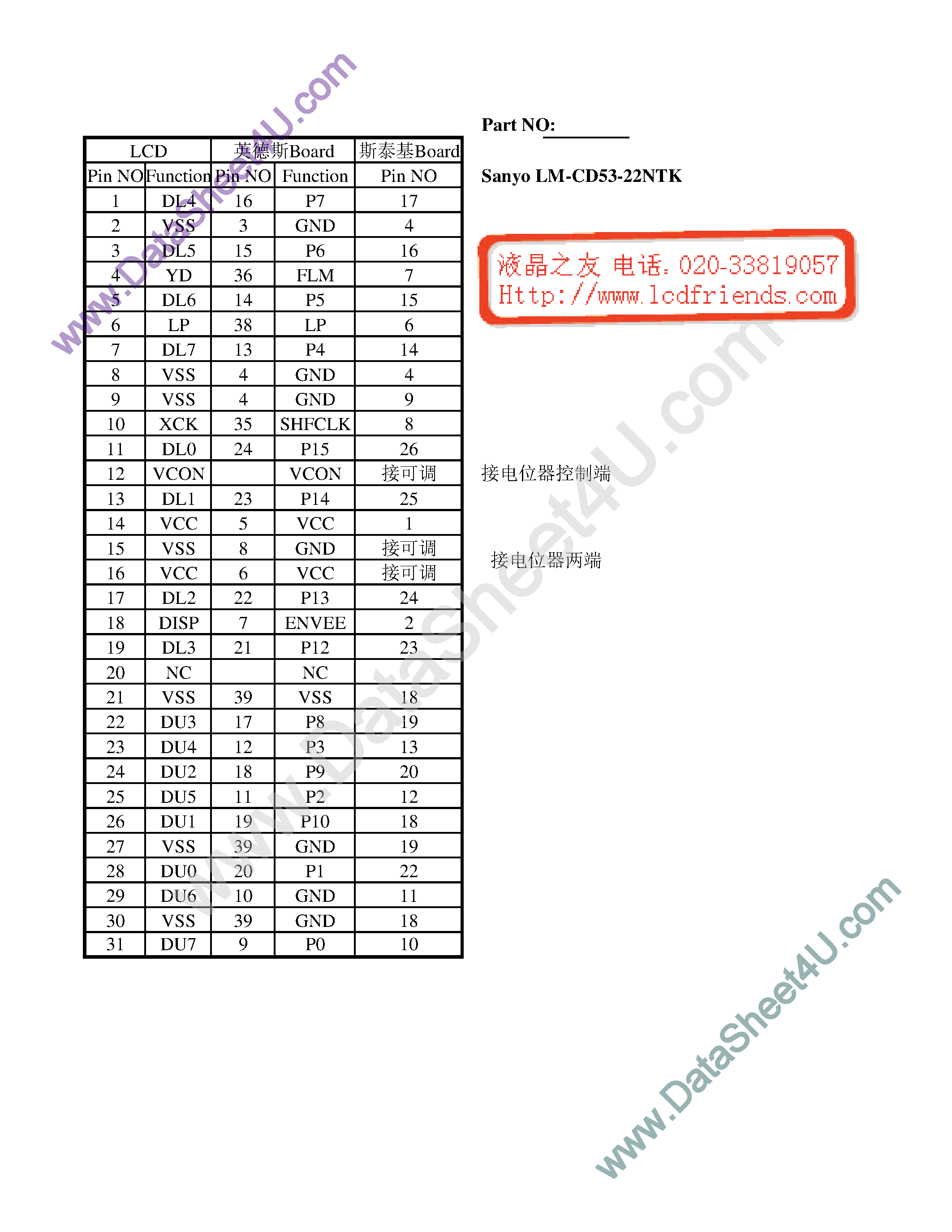 Datasheet LM-CD53-22NTK - LCD page 1