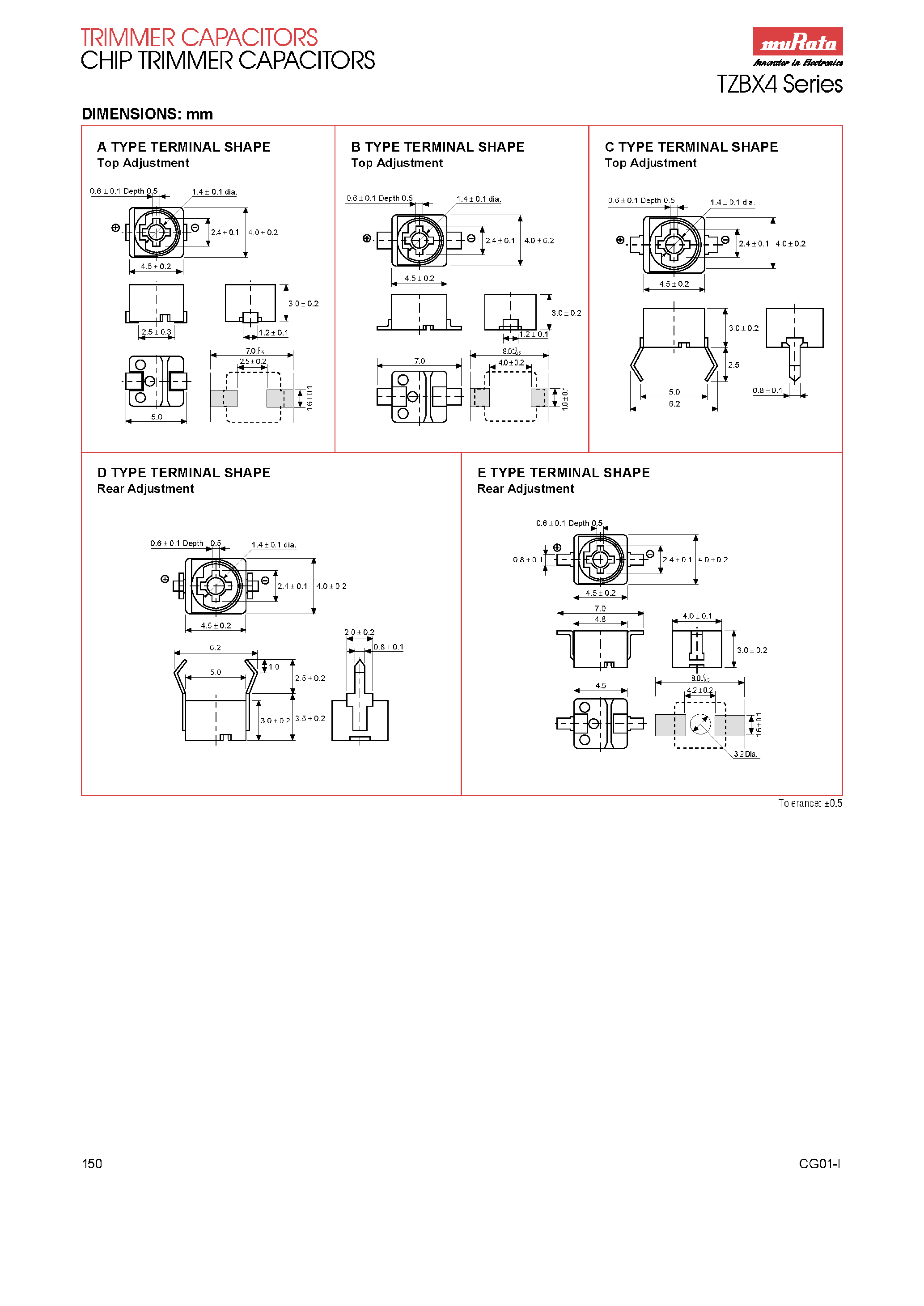 Datasheet TZBX4P300xxx - TZBX4 Series / Trimmer Capacitors Chip Trimmer Capacitors page 2