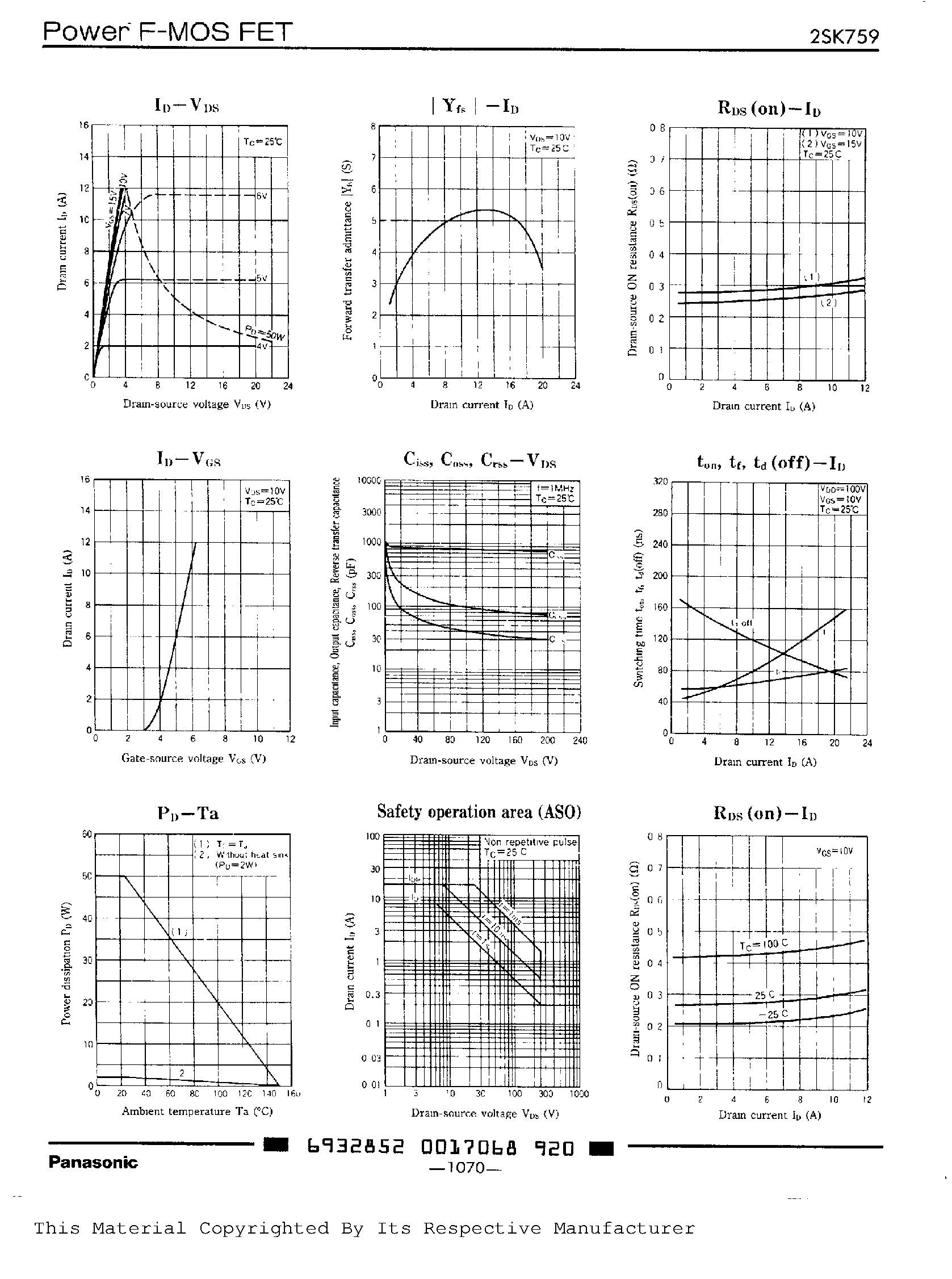 Даташит на микросхему 2SK759 страница 2 Даташит 2SK759 - Silicon N-channel Power F-MOS FET страница 2