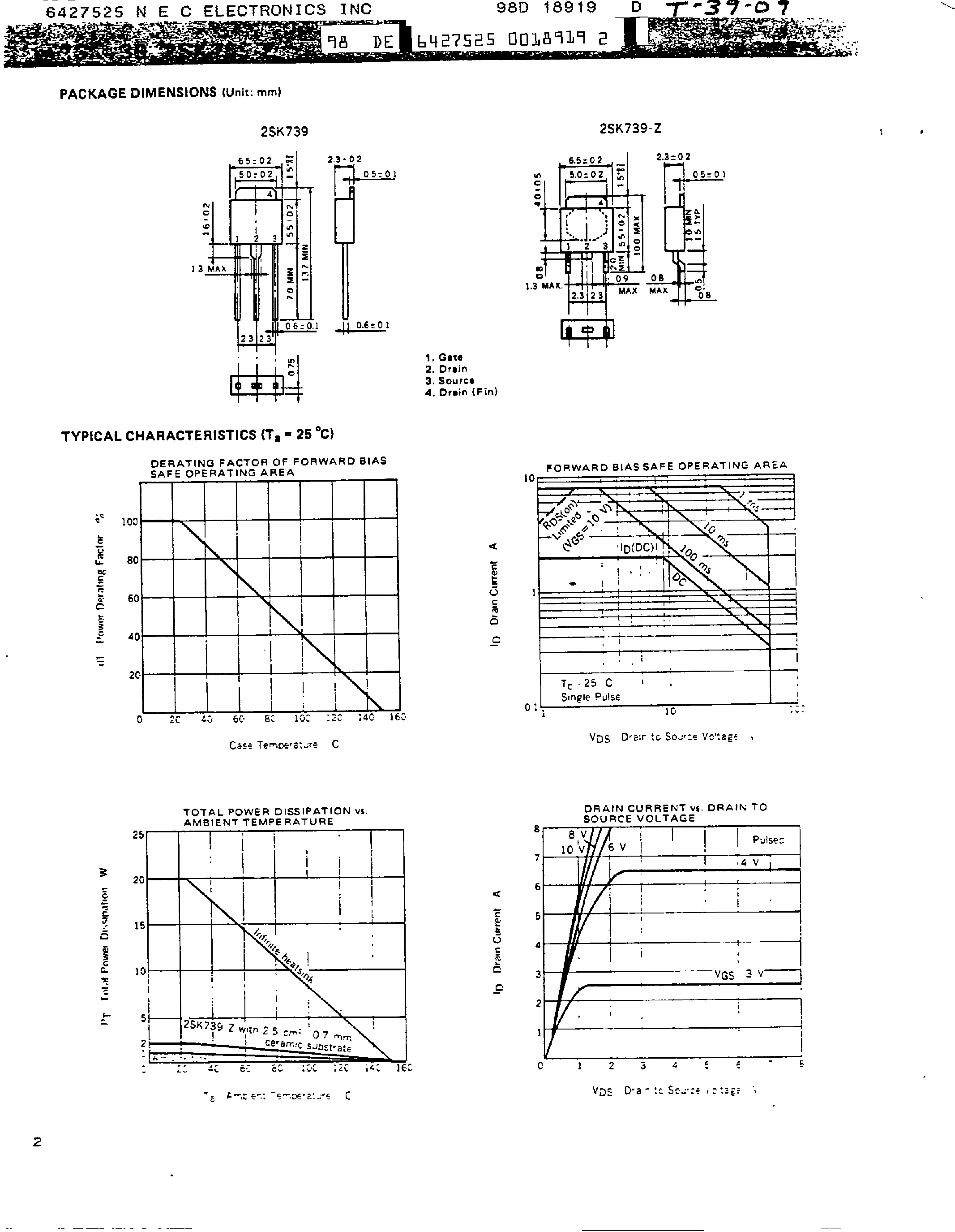 Datasheet 2SK739 - Fast Switching N-Channel Silicon Power MOSFET page 2