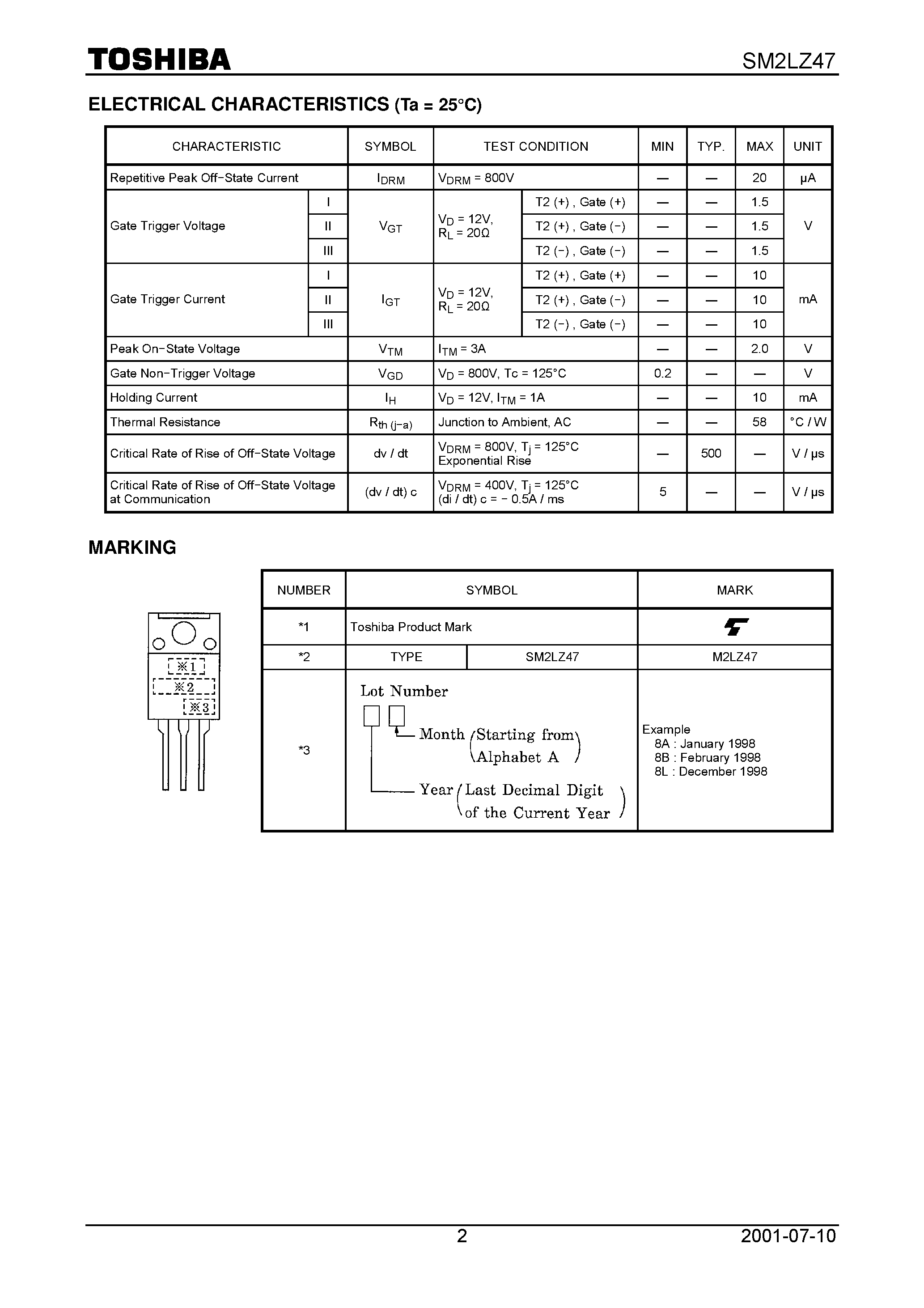 Datasheet SM2LZ47 - AC POWER CONTROL APPLICATIONS page 2