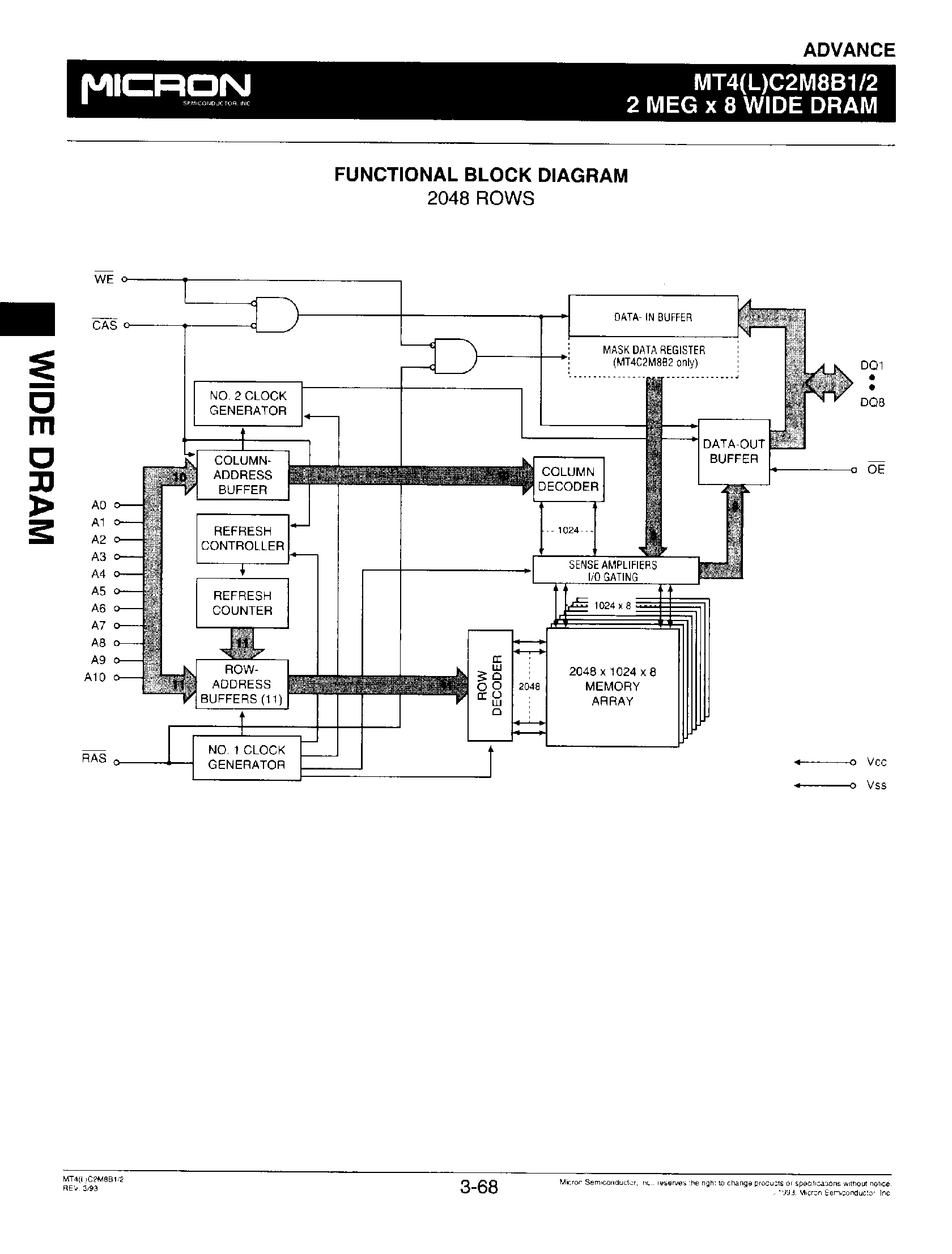 Datasheet MT4LC2M8B1 - (MT4LC2M8B1/2) 2M x 8 DRAM page 2