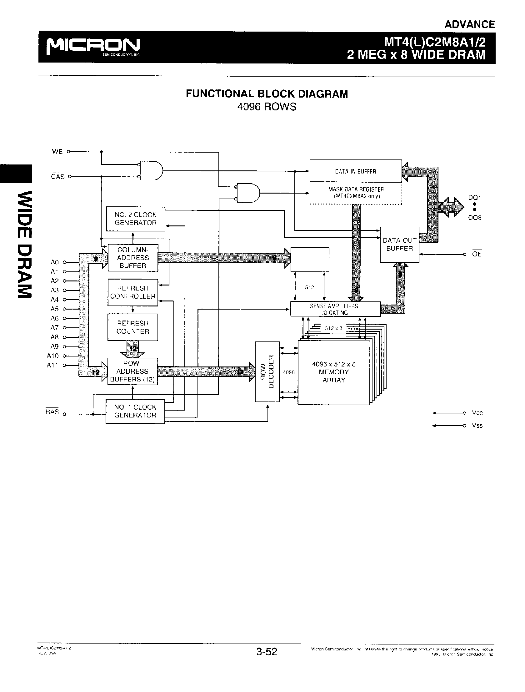 Datasheet MT4LC2M8A1 - (MT4LC2M8A1/2) 2M x 8 DRAM page 2