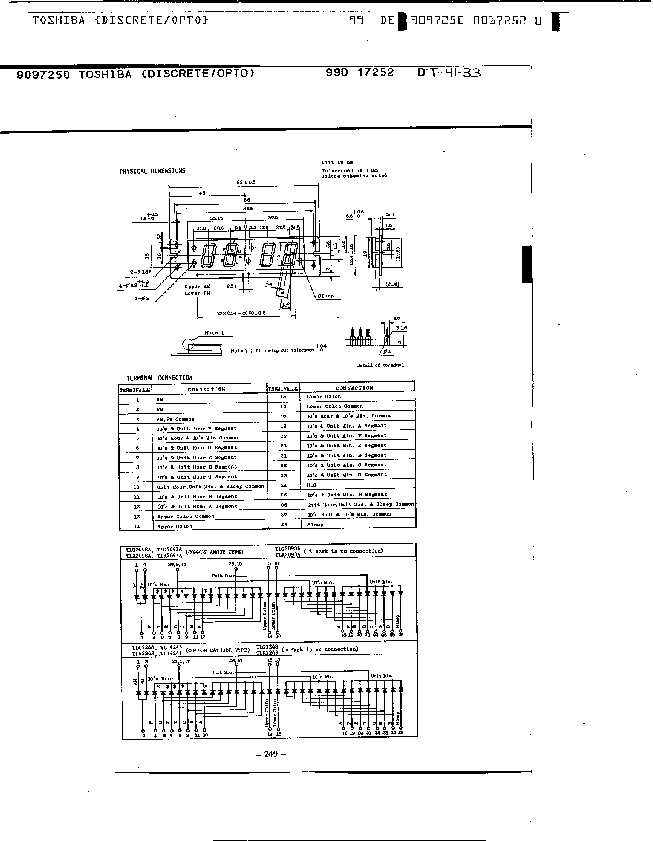 Datasheet TLG2098A - (TLG2xxx / TLG4xxx) Green Color 4-Digital LED Display page 2