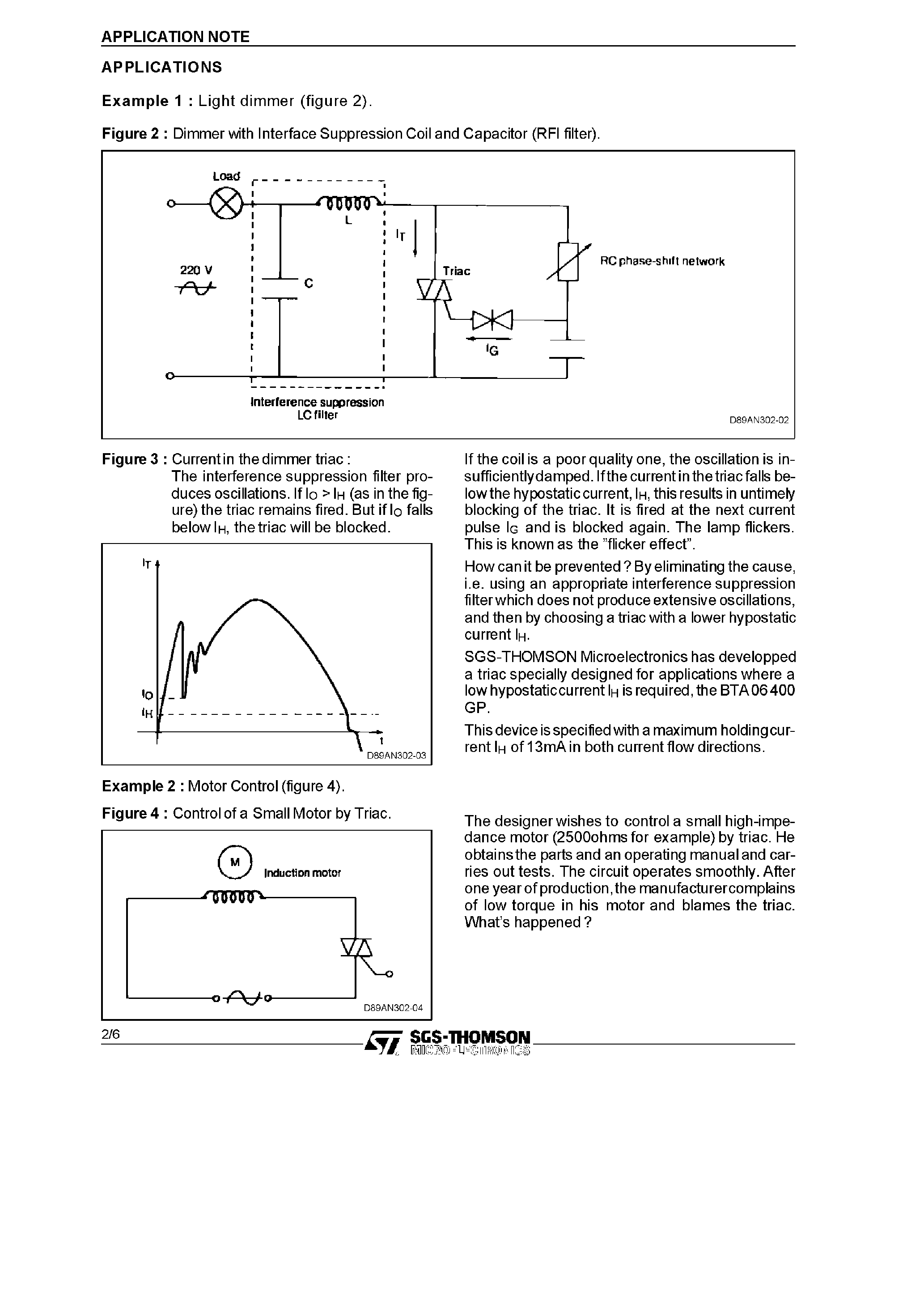 Datasheet AN302 - THYRISTORS AND TRIACS / AN IMPORTANT PARAMETER page 2