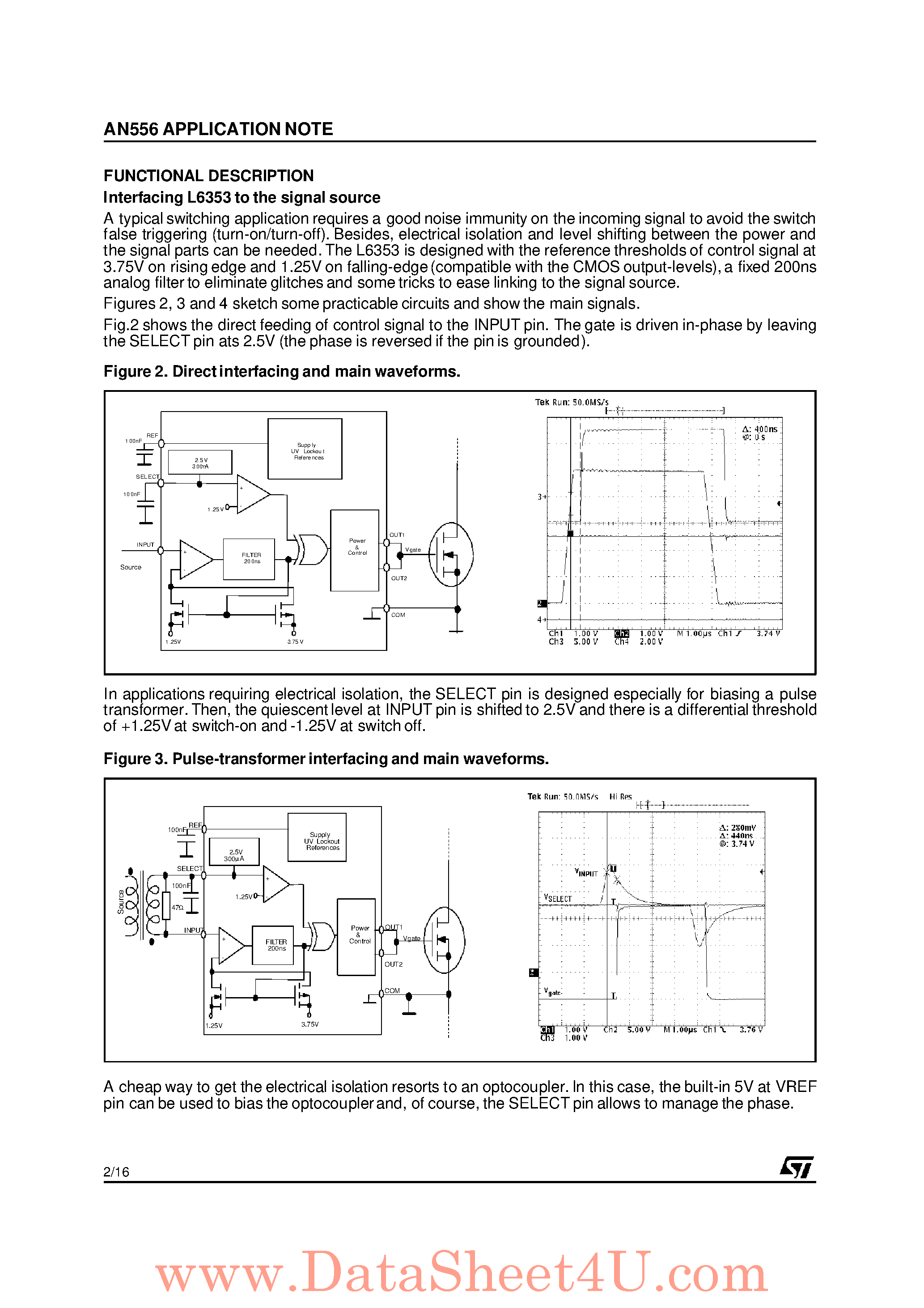 Datasheet AN556 - THE L6353: A SMART GATE DRIVER page 2