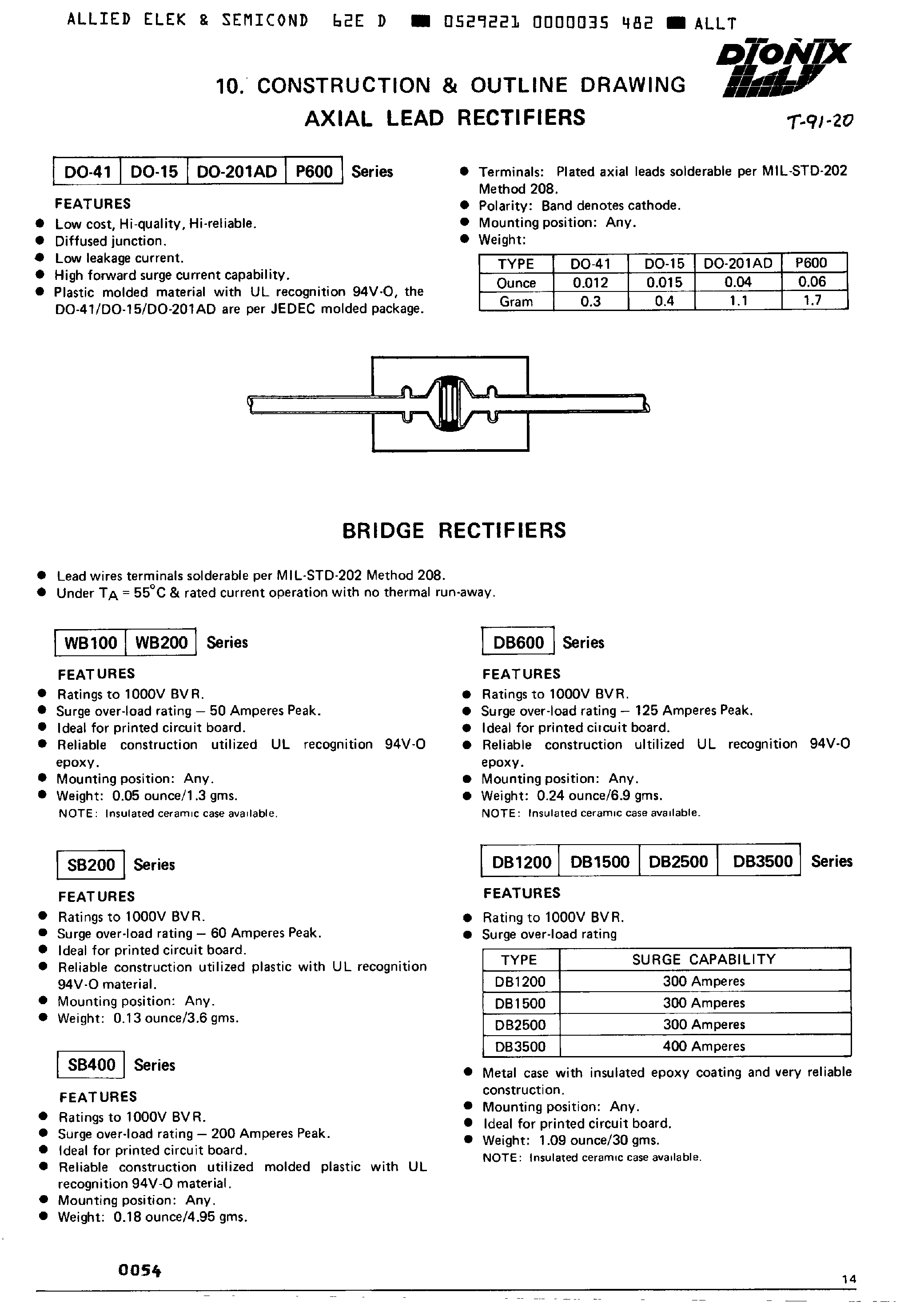Datasheet SB400 page 2 Datasheet SB400 - (SB4xx) Silicon Bridge Rectifiers page 2