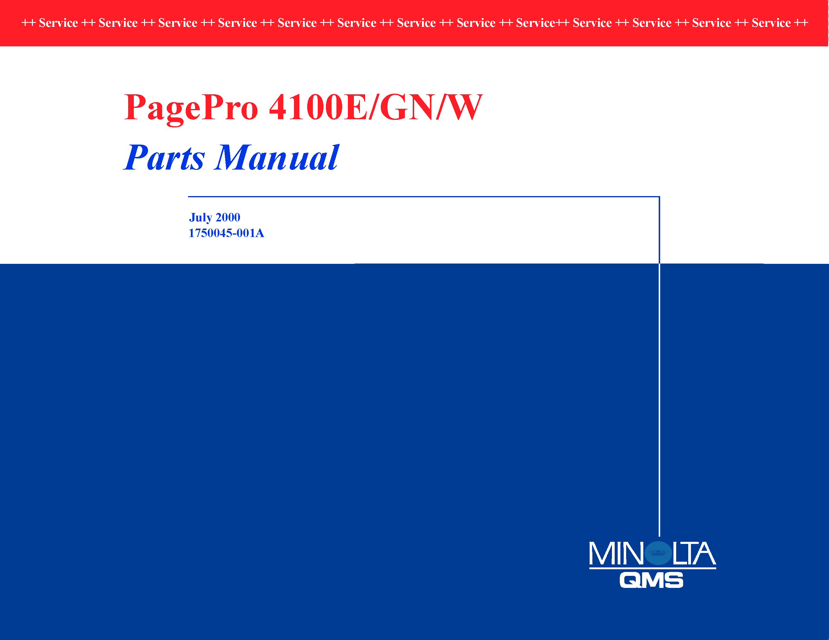 Datasheet PagePro4100 - Part Manual page 1