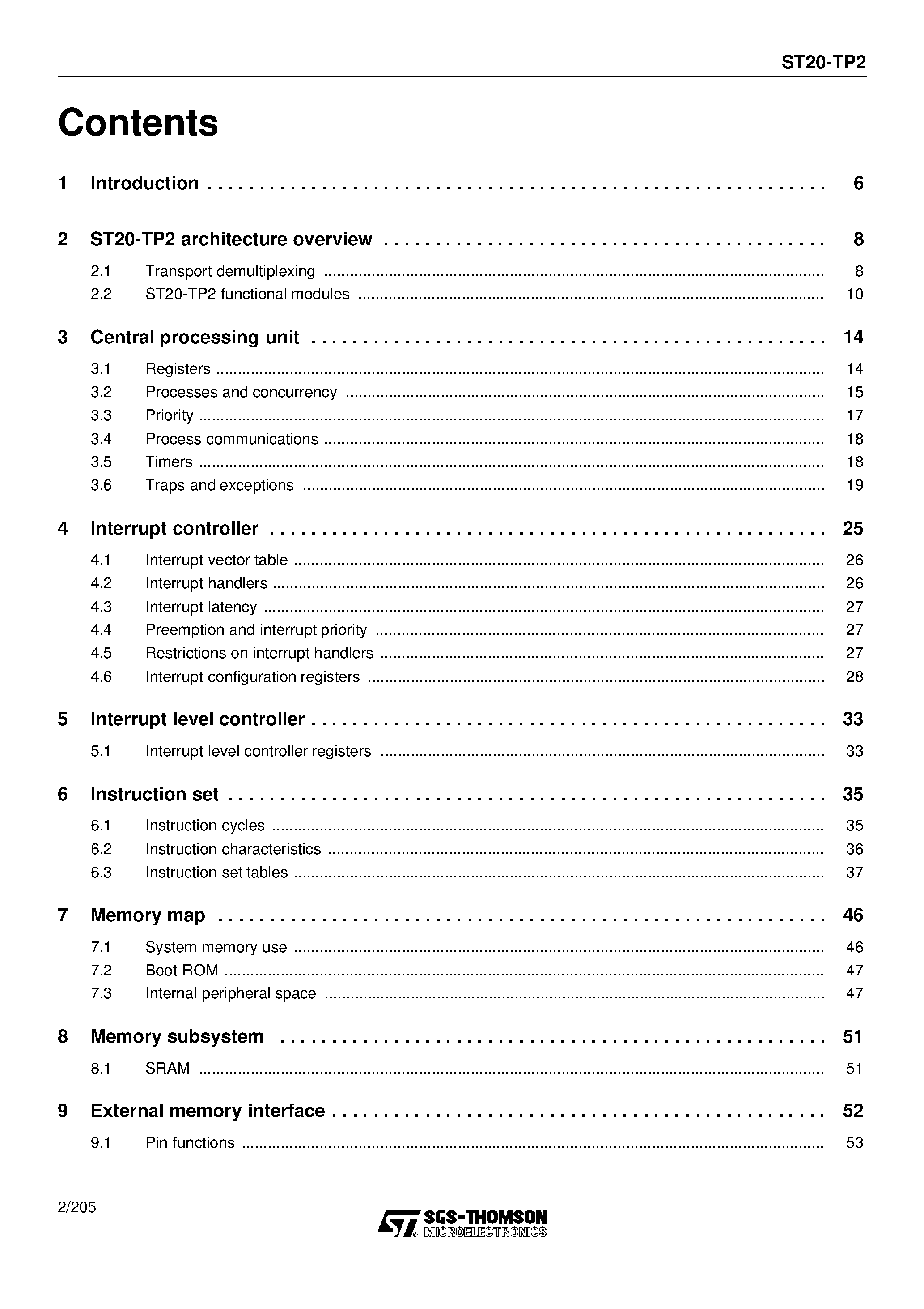 Datasheet ST20TP2BX50S page 2 Datasheet ST20TP2BX50S - Programmable Transport IC page 2