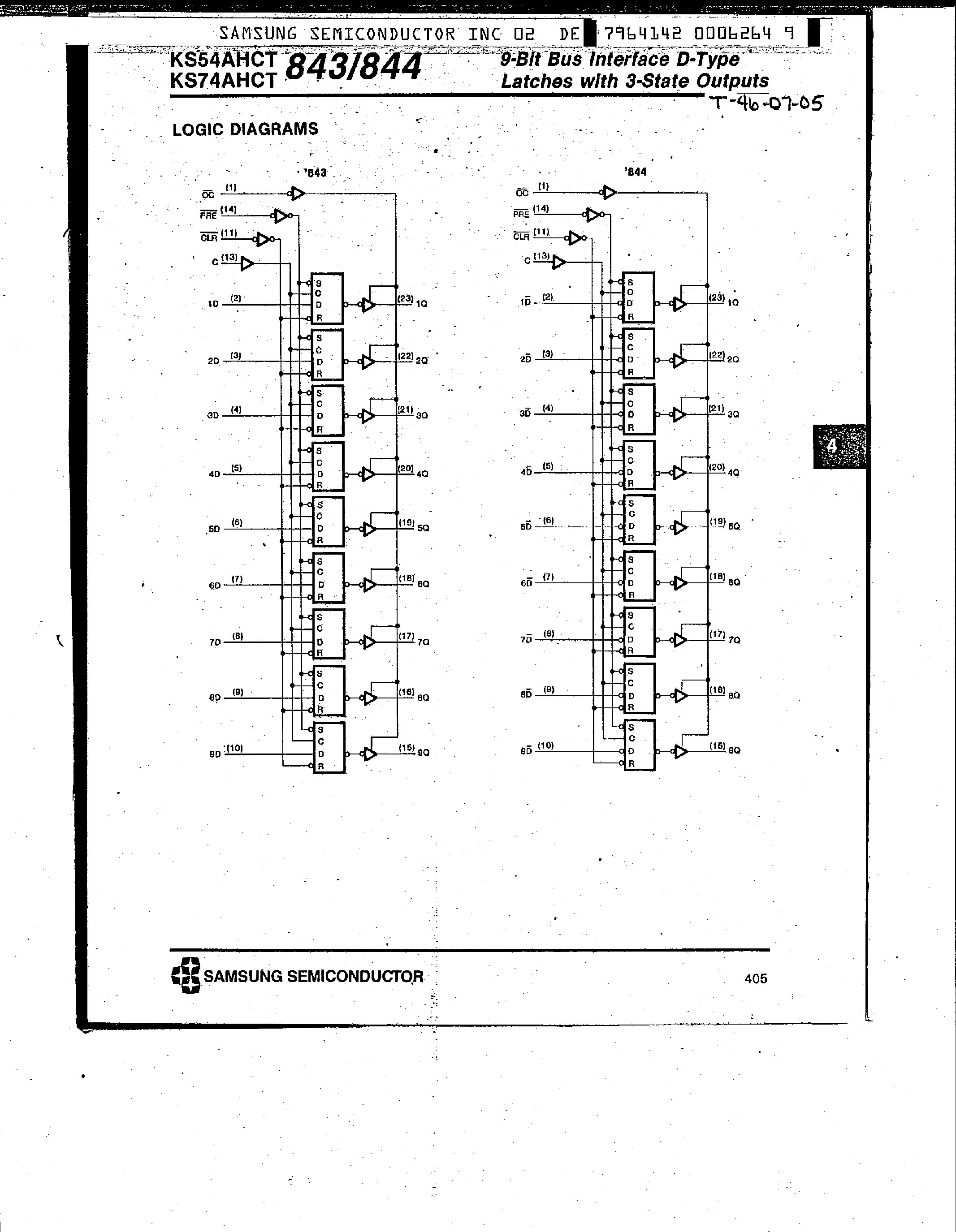 Datasheet KS74AHCT843 - (KS74AHCT843 / KS74AHCT844) 9-Bit Bus Interface D-Type Latches page 2
