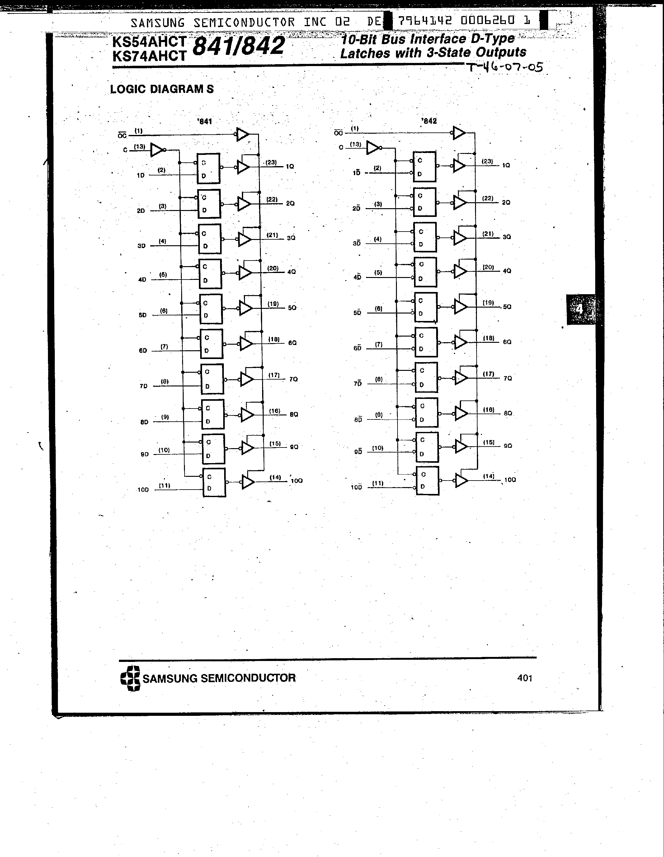 Даташит KS74AHCT841 - (KS74AHCT841 / KS74AHCT842) 10-Bit Bus Interface D-Type Latches страница 2