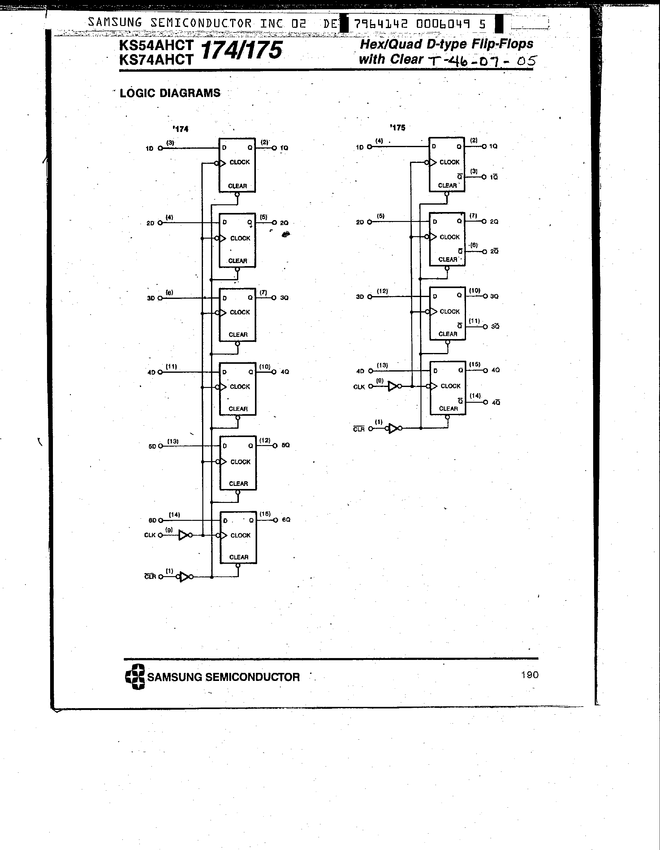 Datasheet KS74AHCT174 - (KS74AHCT174 / KS74AHCT175) Hex / Quad D-Type Flip-Flops page 2