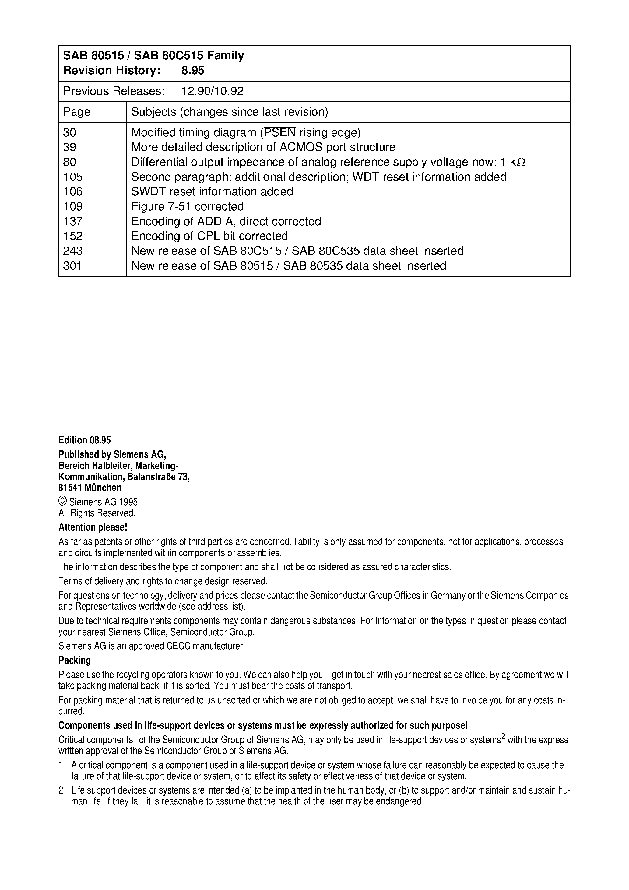 Даташит SAB80C515 - 8-Bit Single-Chip Microcontroller Family страница 2