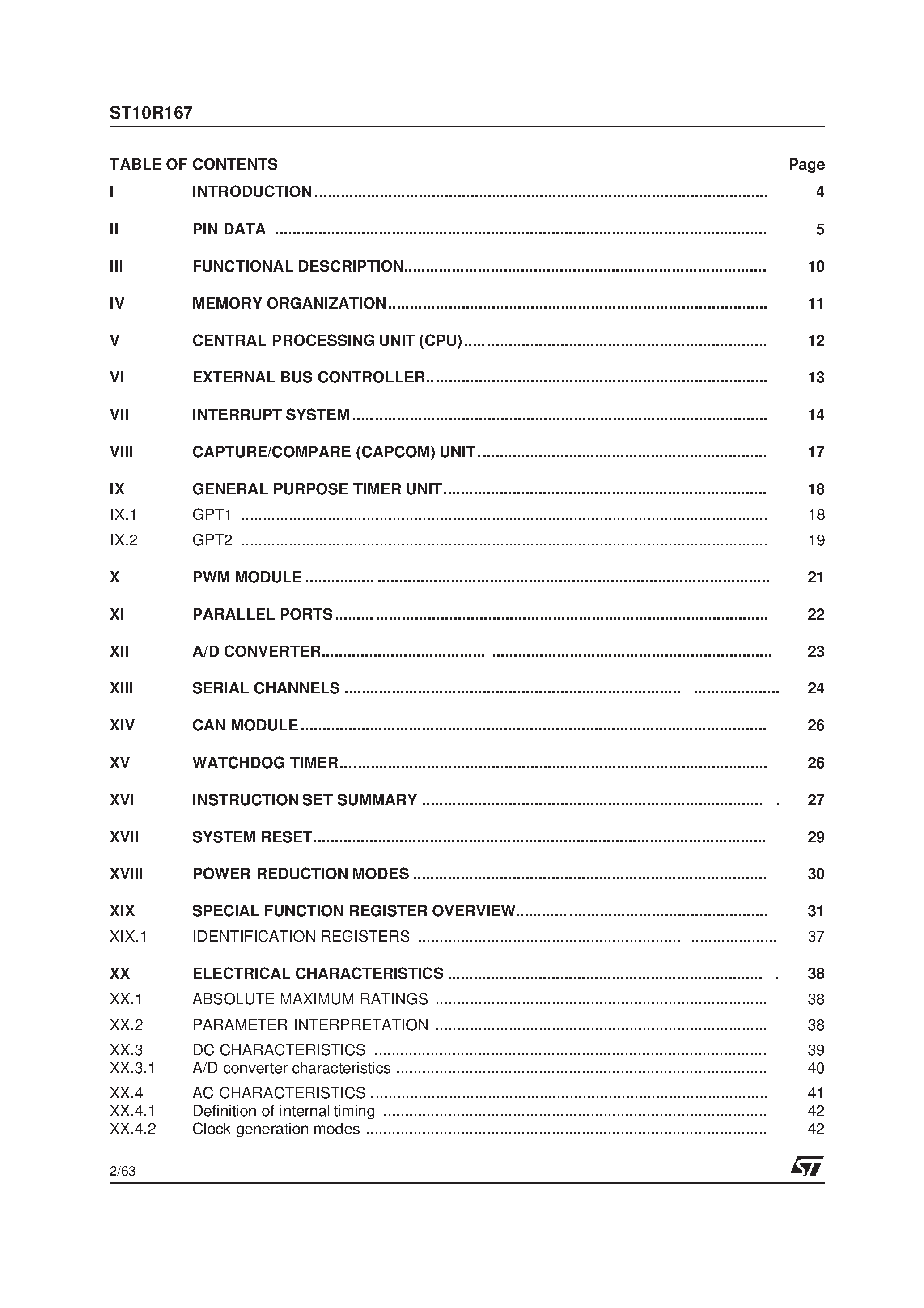Даташит на микросхему ST10R167 страница 2 Даташит ST10R167 - 16-BIT ROMLESS MCU страница 2