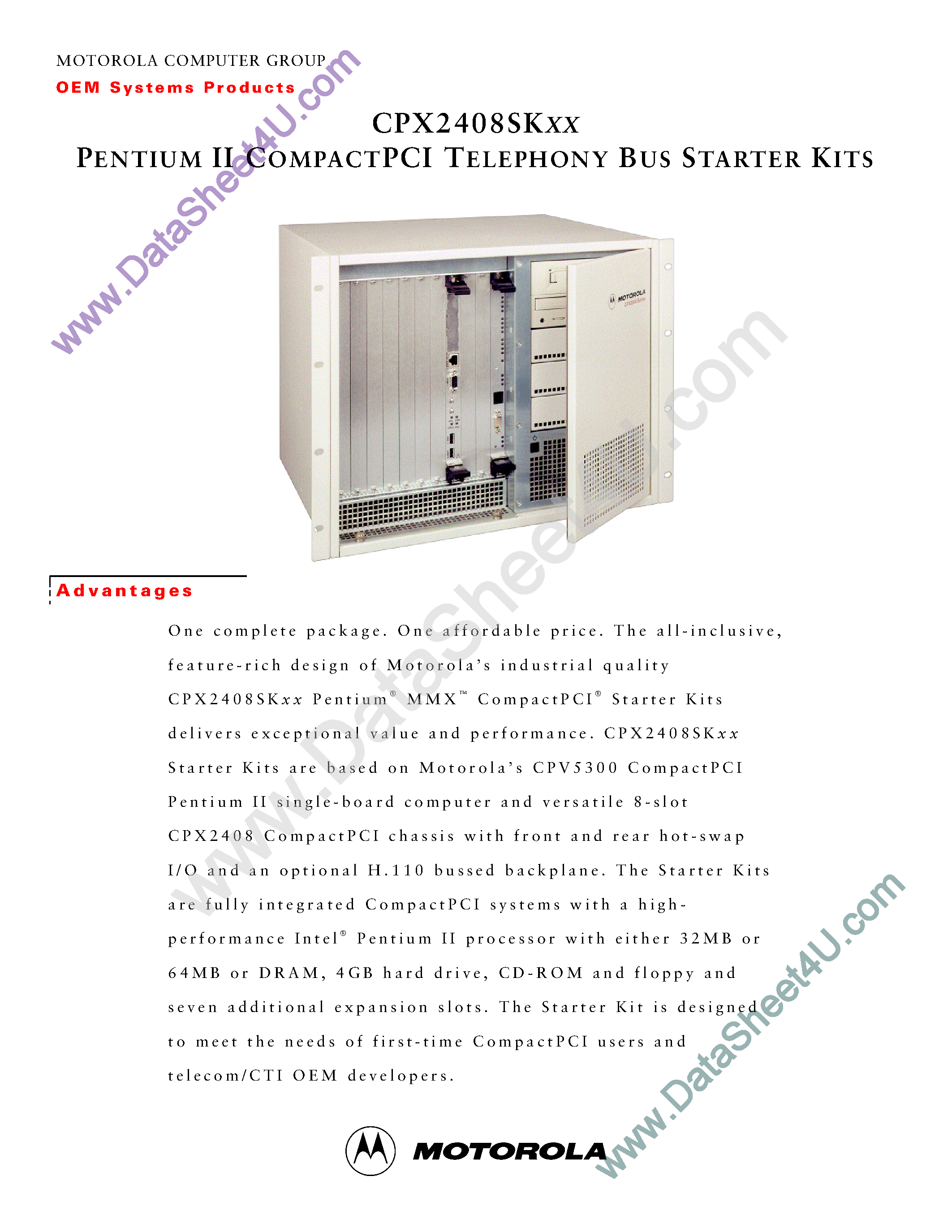 Datasheet CPX2408SKxx page 1 Datasheet CPX2408SKxx - Pentium II Compact PCI Telephony Bus Starter Kits page 1