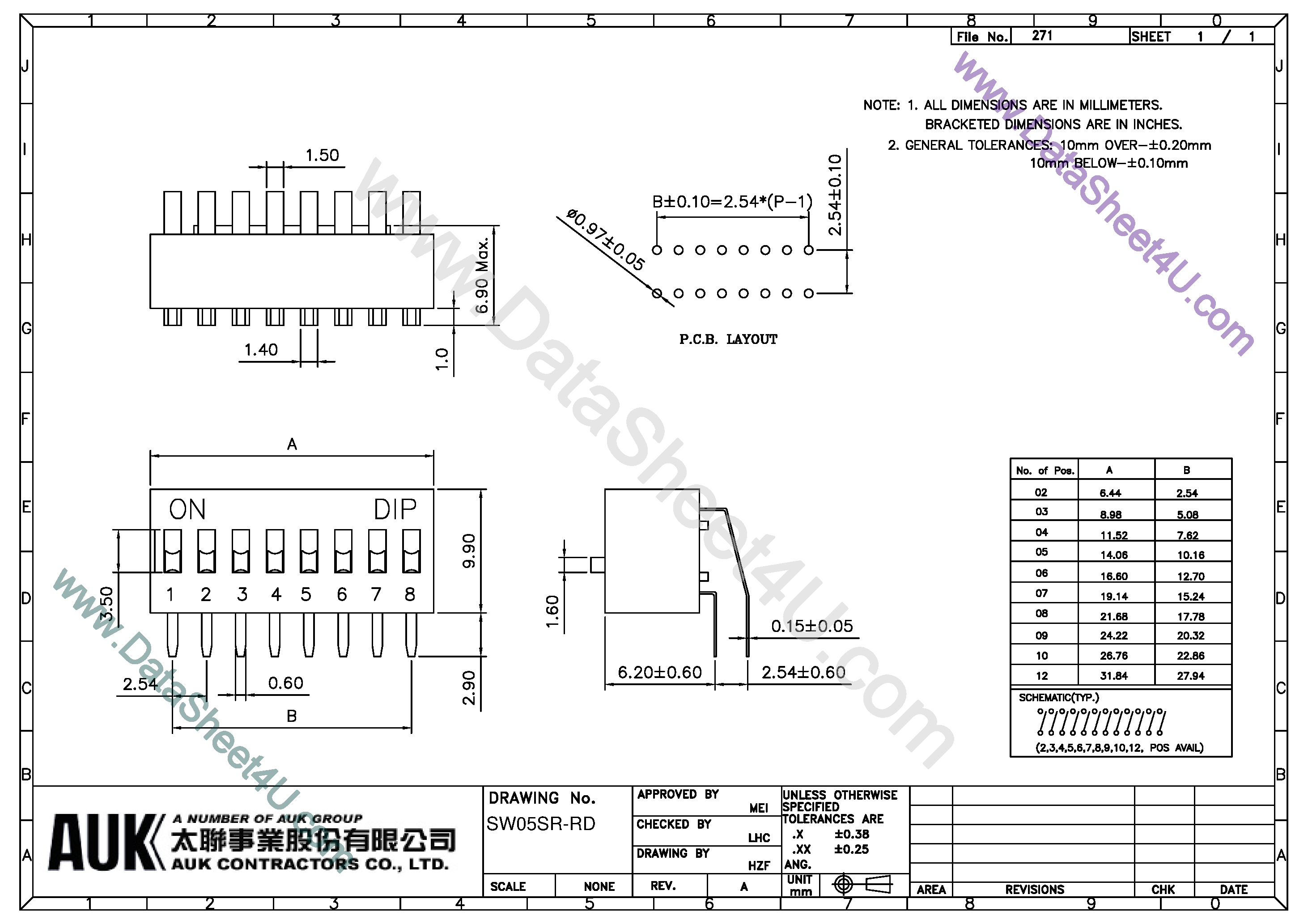 Datasheet SW05R-RD page 1 Datasheet SW05R-RD - SLIDE SWITCH page 1