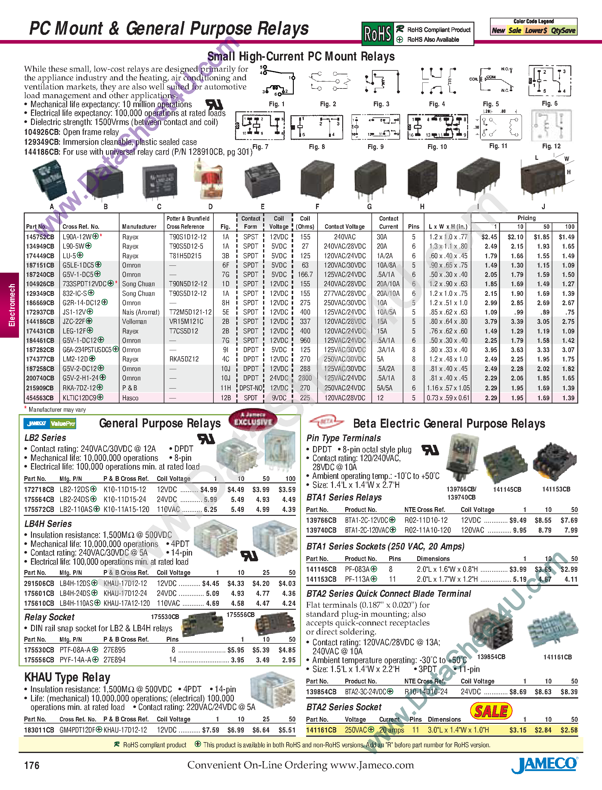 Datasheet T7CS5D-12 page 1 Datasheet T7CS5D-12 - PC Mount and General Purpose Relays page 1