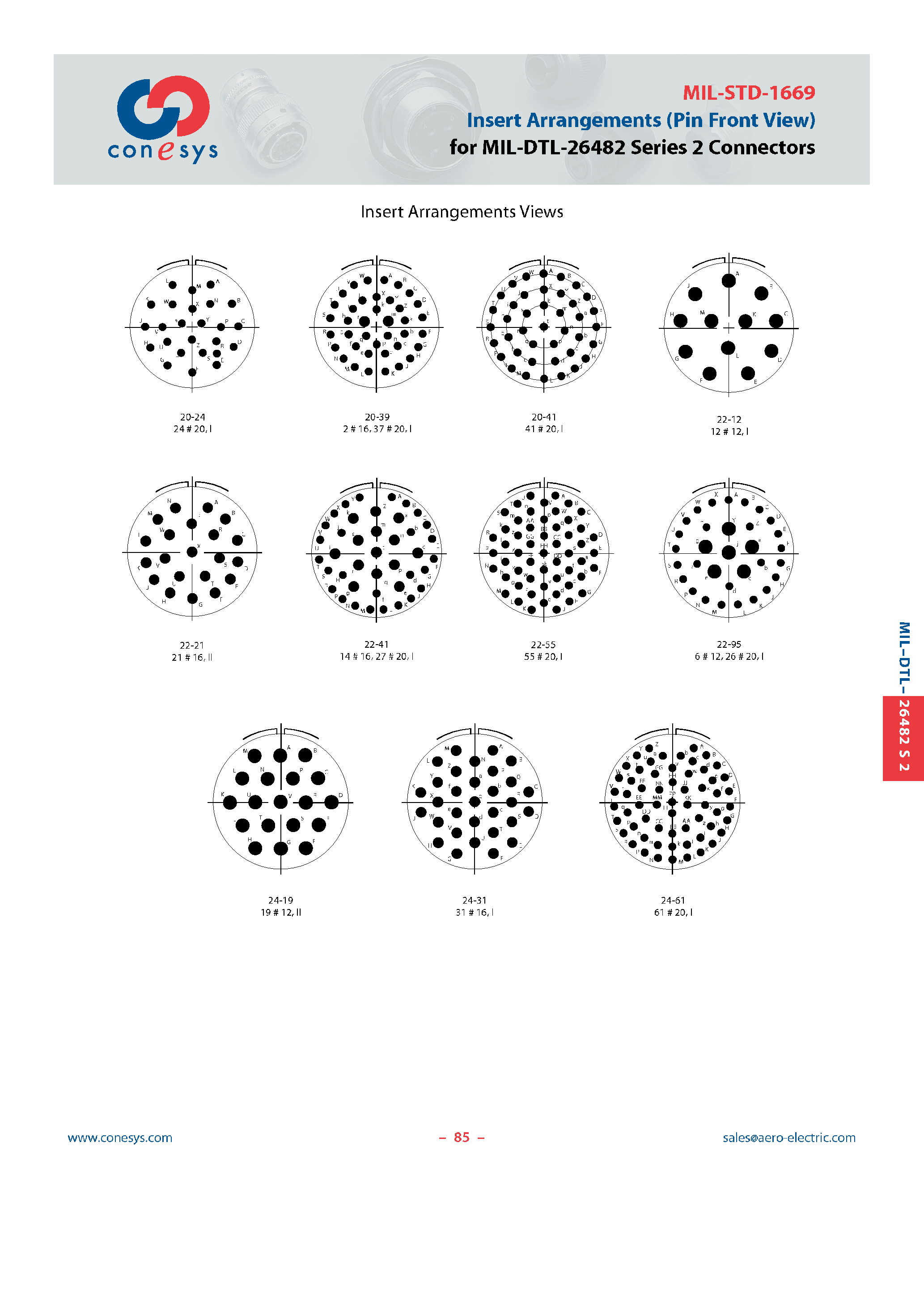 Datasheet MIL-STD-1669 - Insert Arrangements page 2