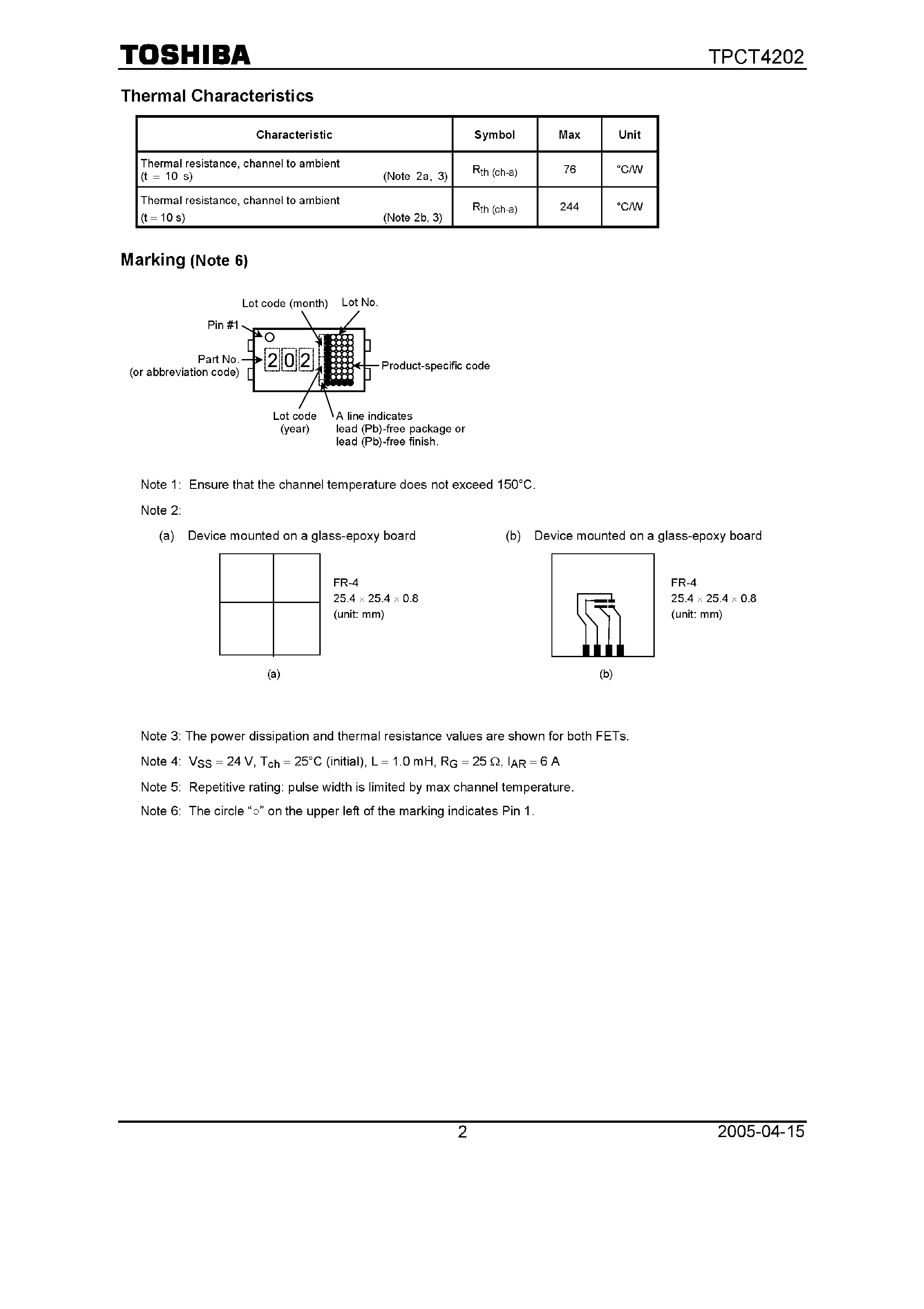 Datasheet TPCT4202 - Lithium Ion Battery Applications page 2