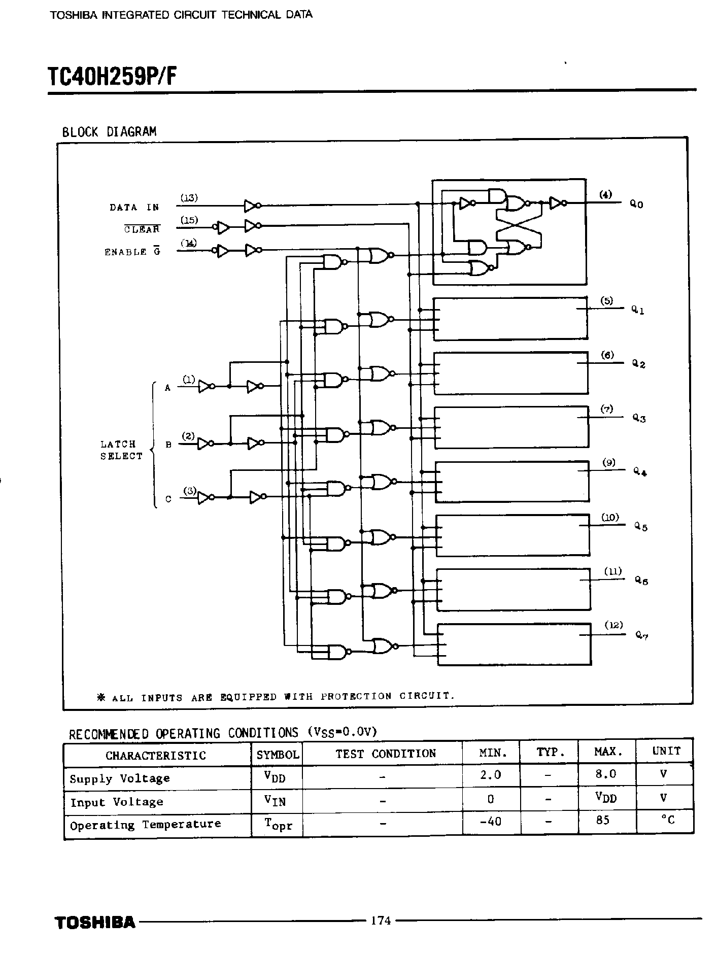 Datasheet TC40H259 - 8-Bit Addressable Latch page 2