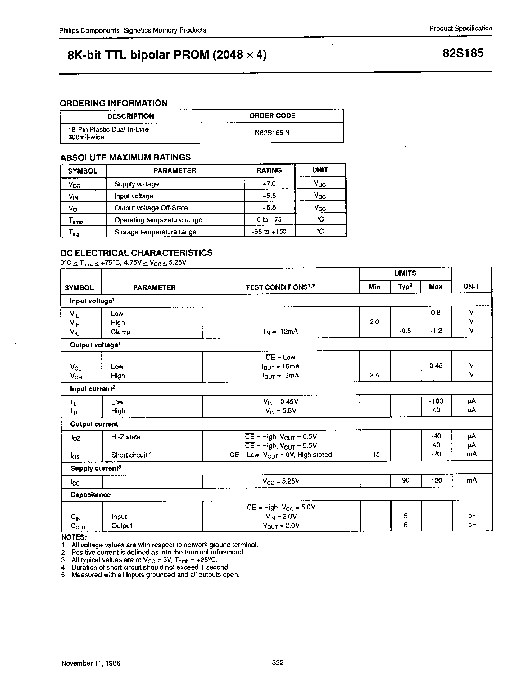 Даташит N82S185 - 8K-Bit TTL Bipolar PROM страница 2