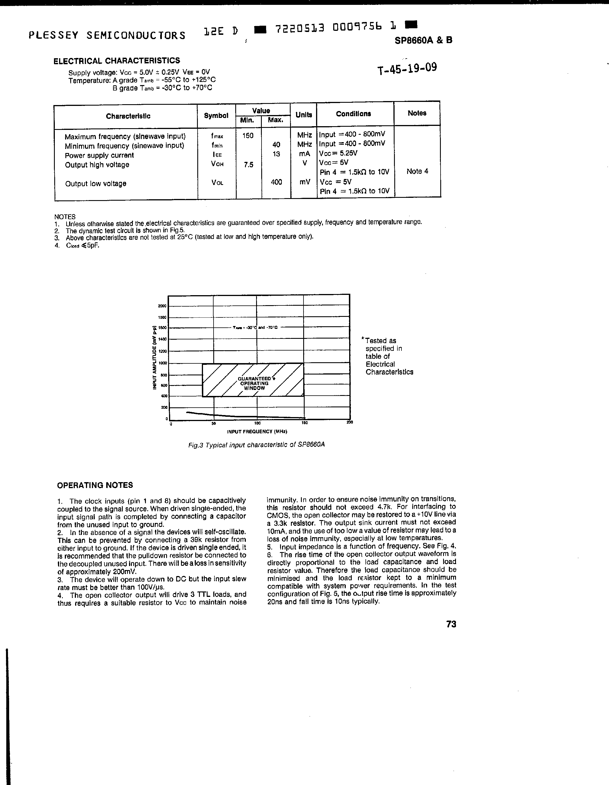 Datasheet SP8660A page 2 Datasheet SP8660A - (SP8660A/B) Low Power Emitter Coupled Logic Counter page 2