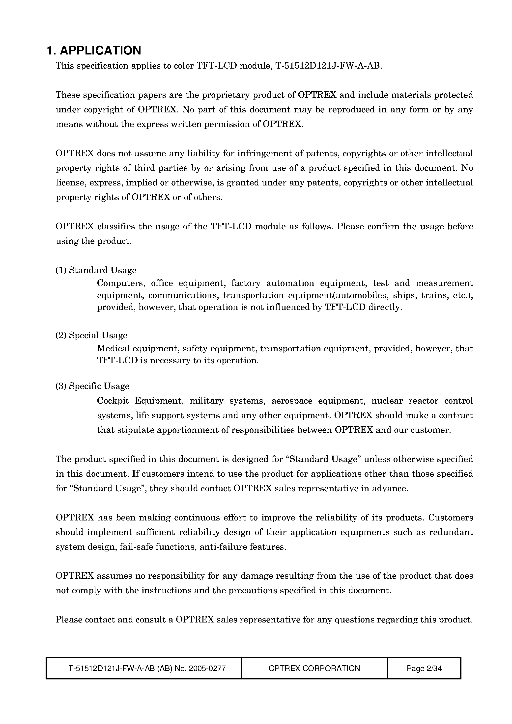 Datasheet T-51512D121J-FW-A-AB page 2 Datasheet T-51512D121J-FW-A-AB - LCD_Module page 2