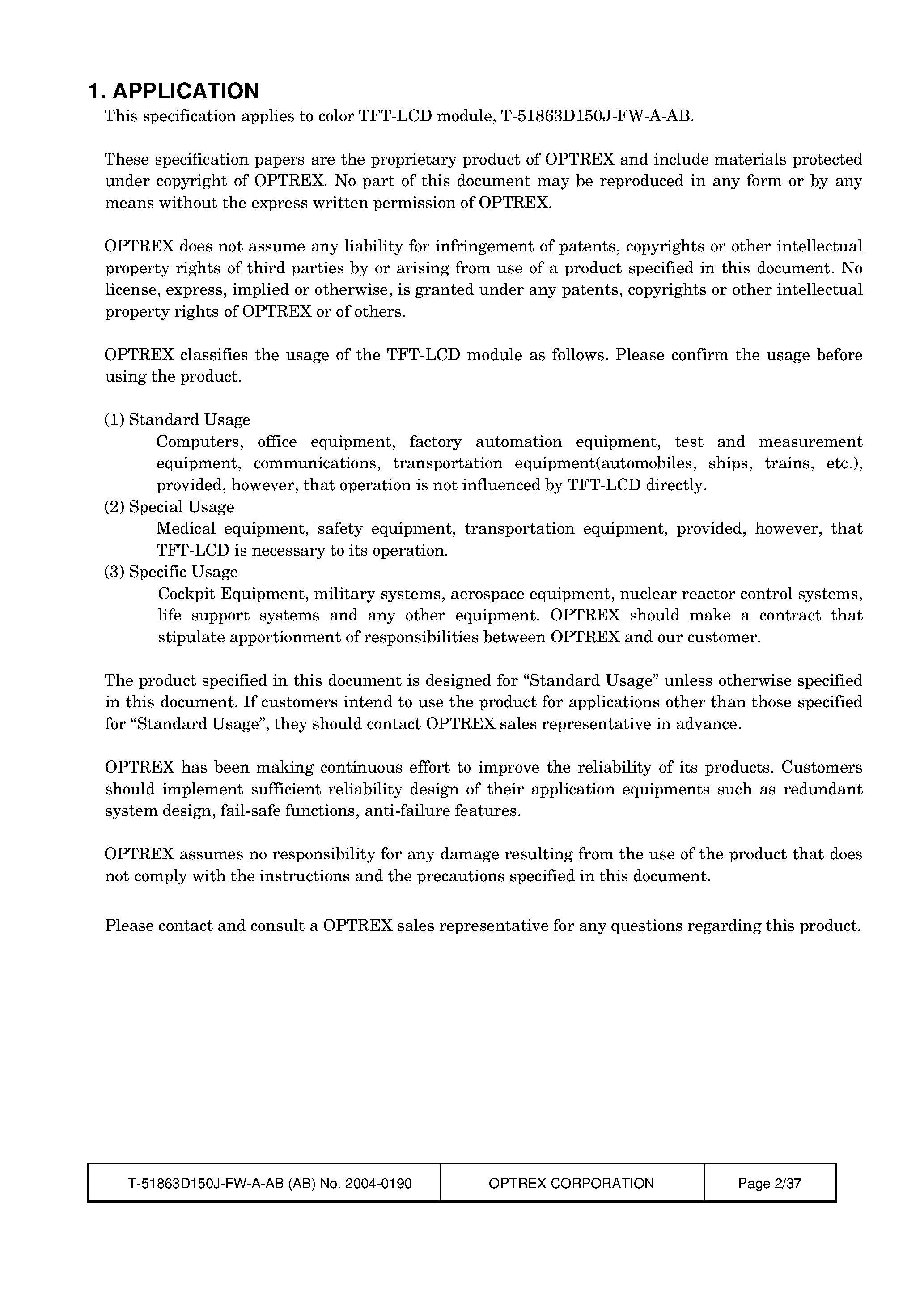 Datasheet T-51863D150-FW-A-AB page 2 Datasheet T-51863D150-FW-A-AB - LCD_Module page 2