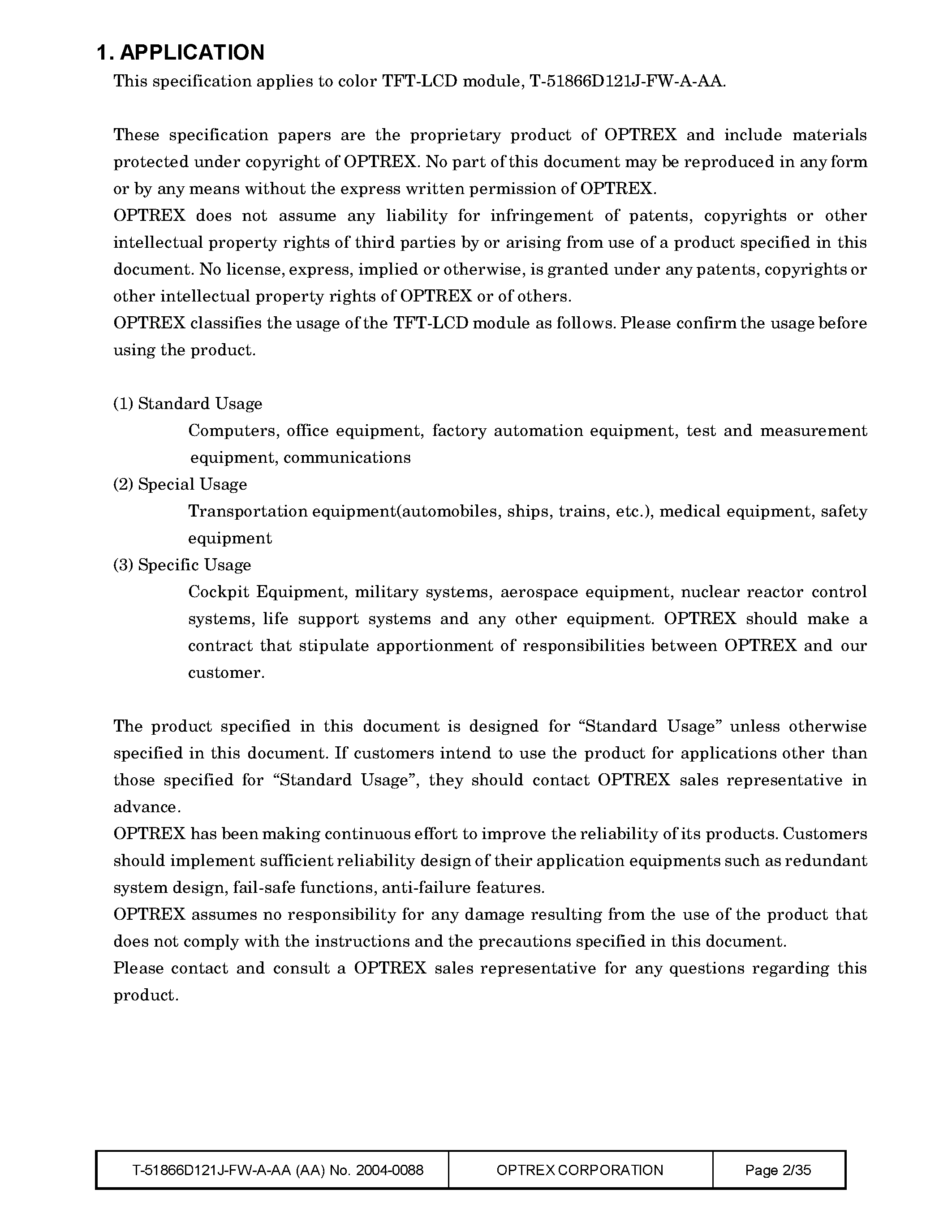 Даташит T-51866D121J-FW-A-AA - LCD_Module страница 2
