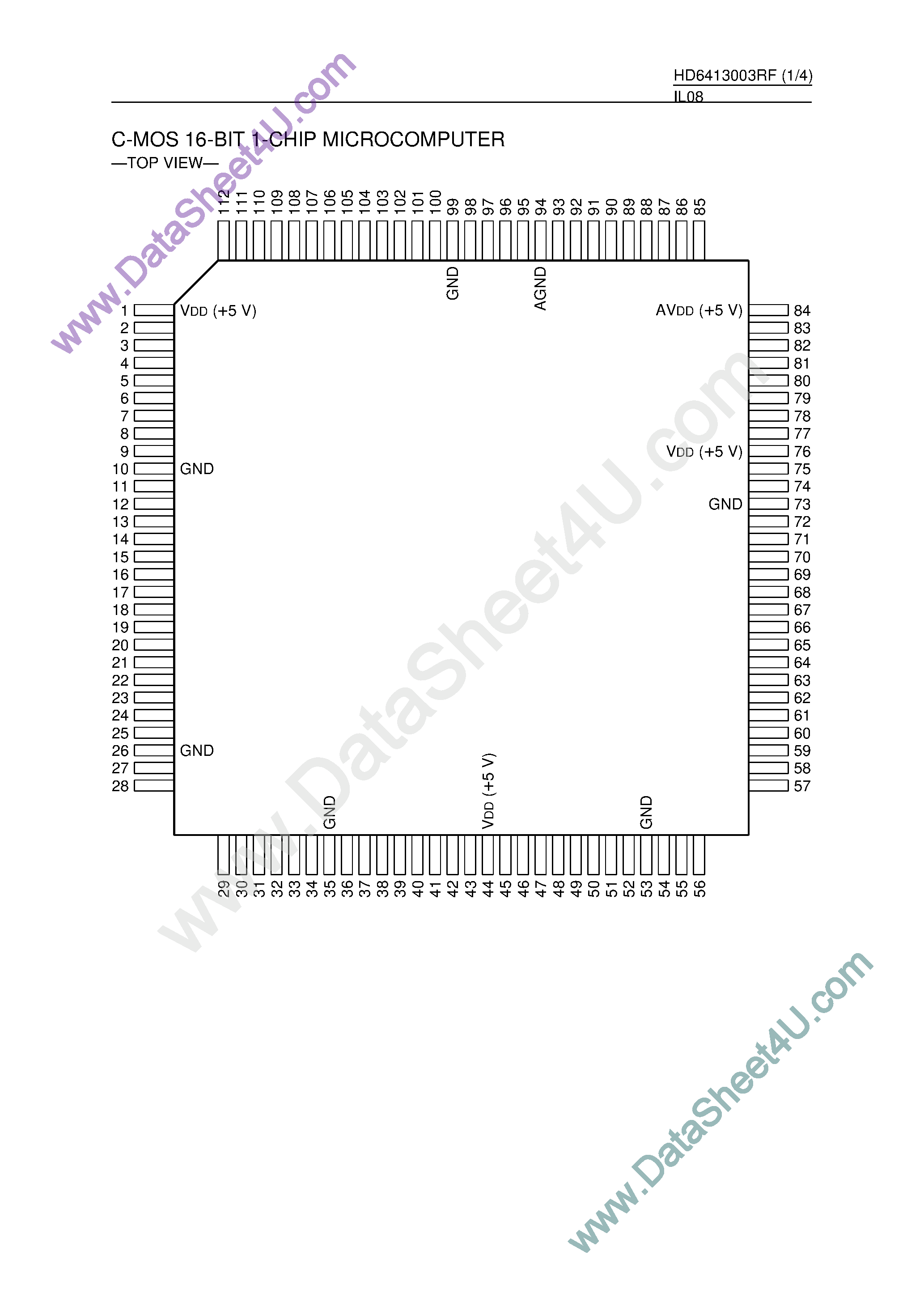 Даташит на микросхему HD6413003RF страница 1 Даташит HD6413003RF - CMOS 16-Bit 1-Chip Microcomputer страница 1