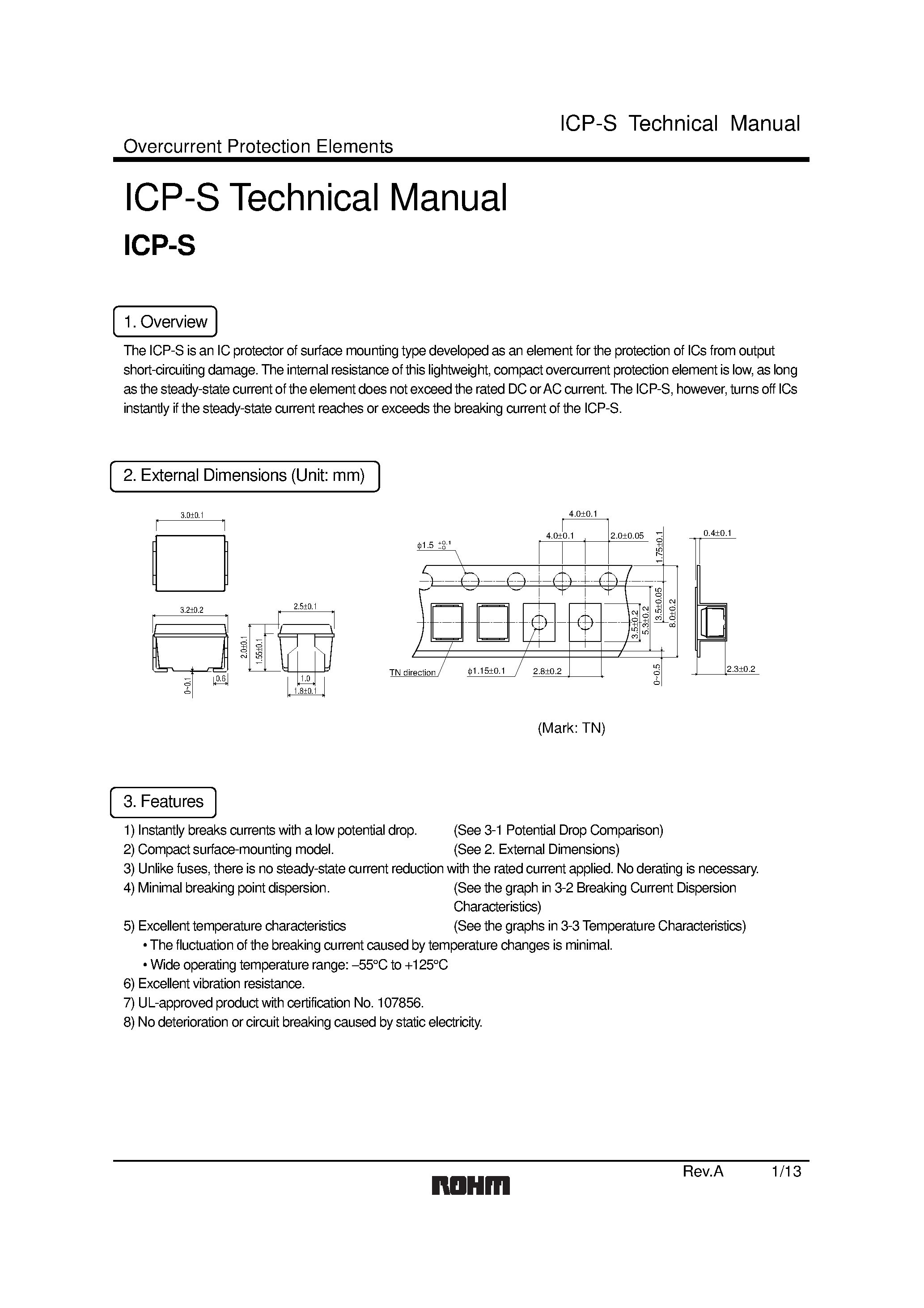 Datasheet ICP-S - Overcurrent Protection Elements page 1