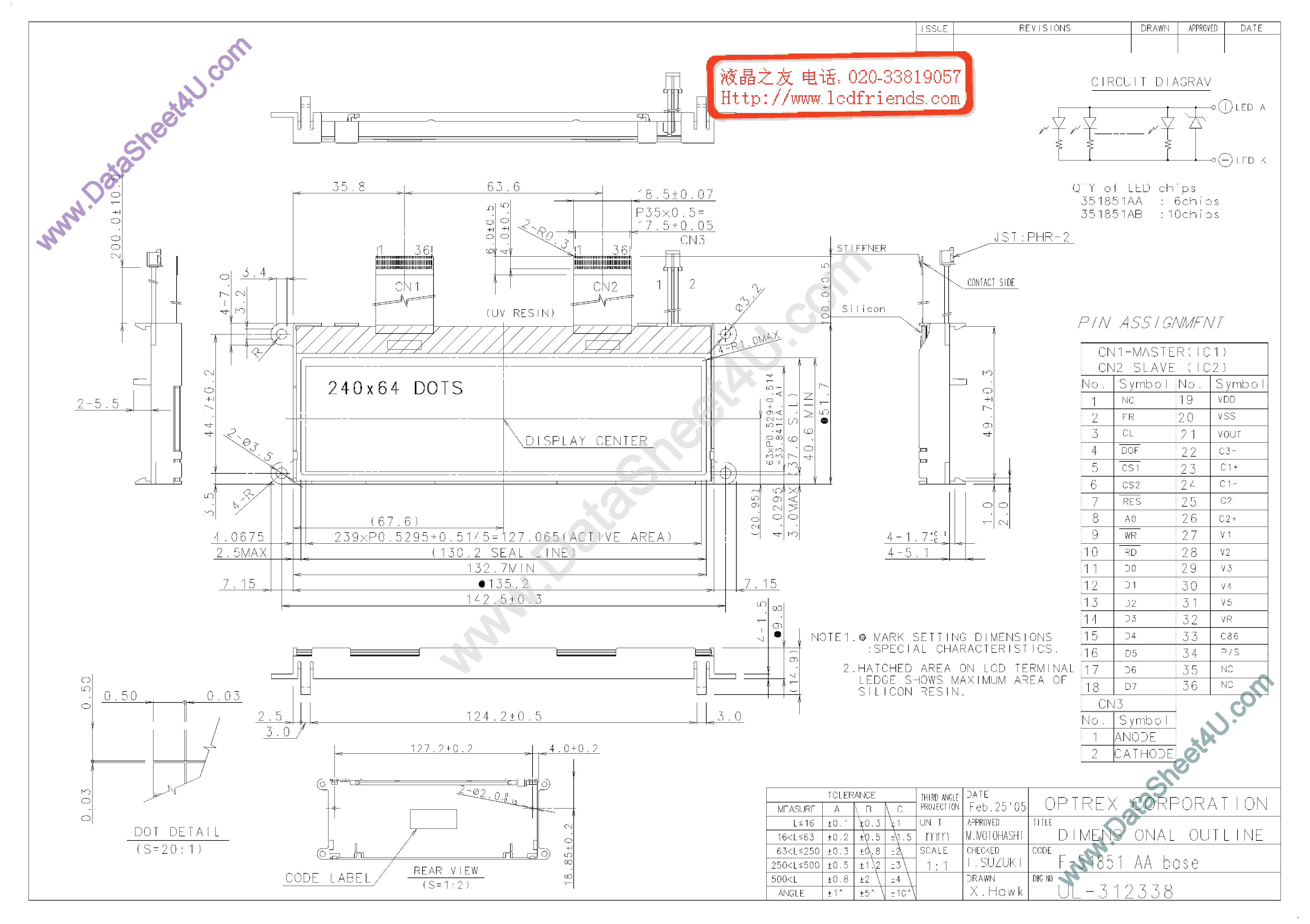 Datasheet F-51851 AA - LCD_Module page 1