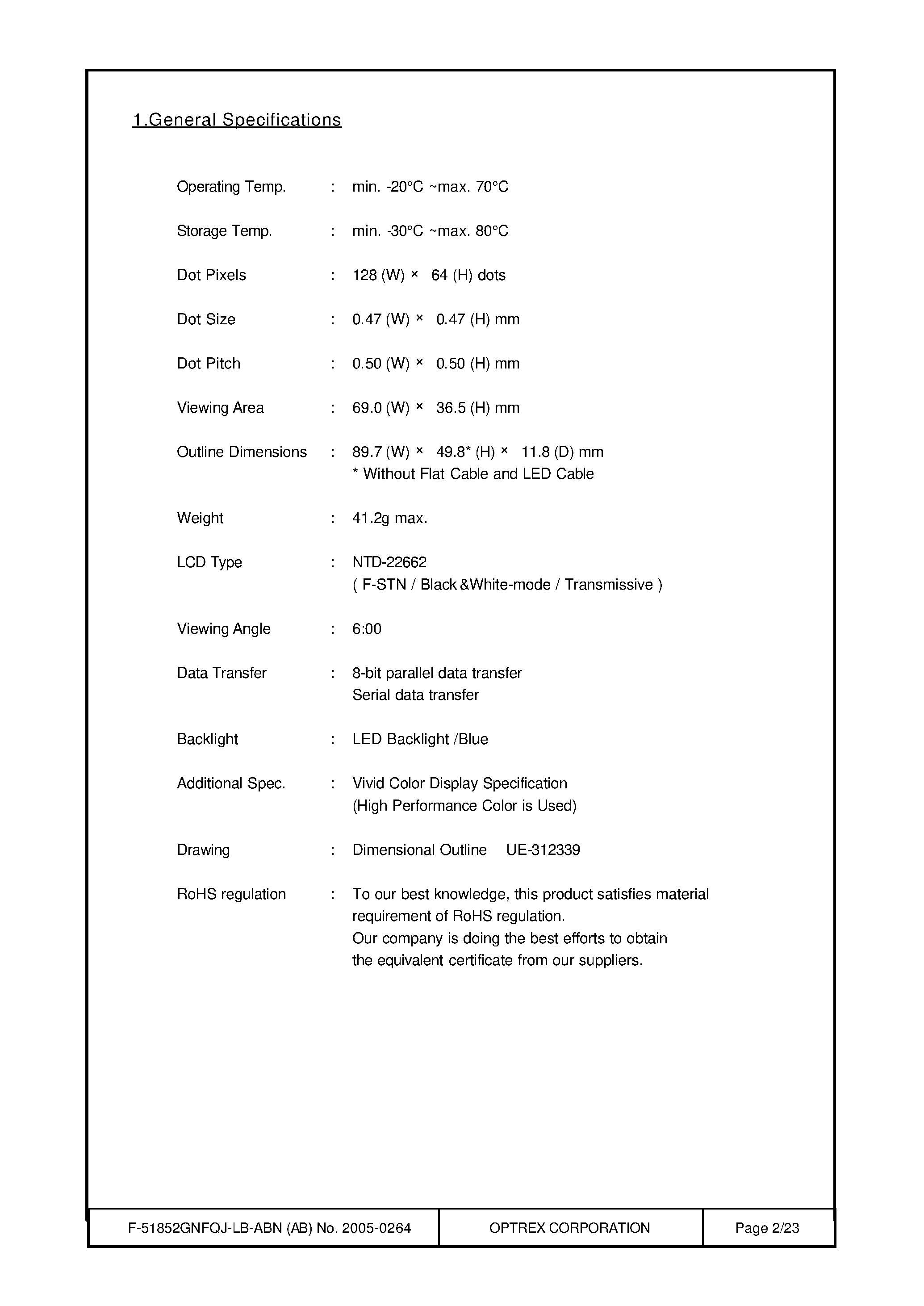 Datasheet F-51852GNFQJ-LB-ABN - LCD_Module page 2