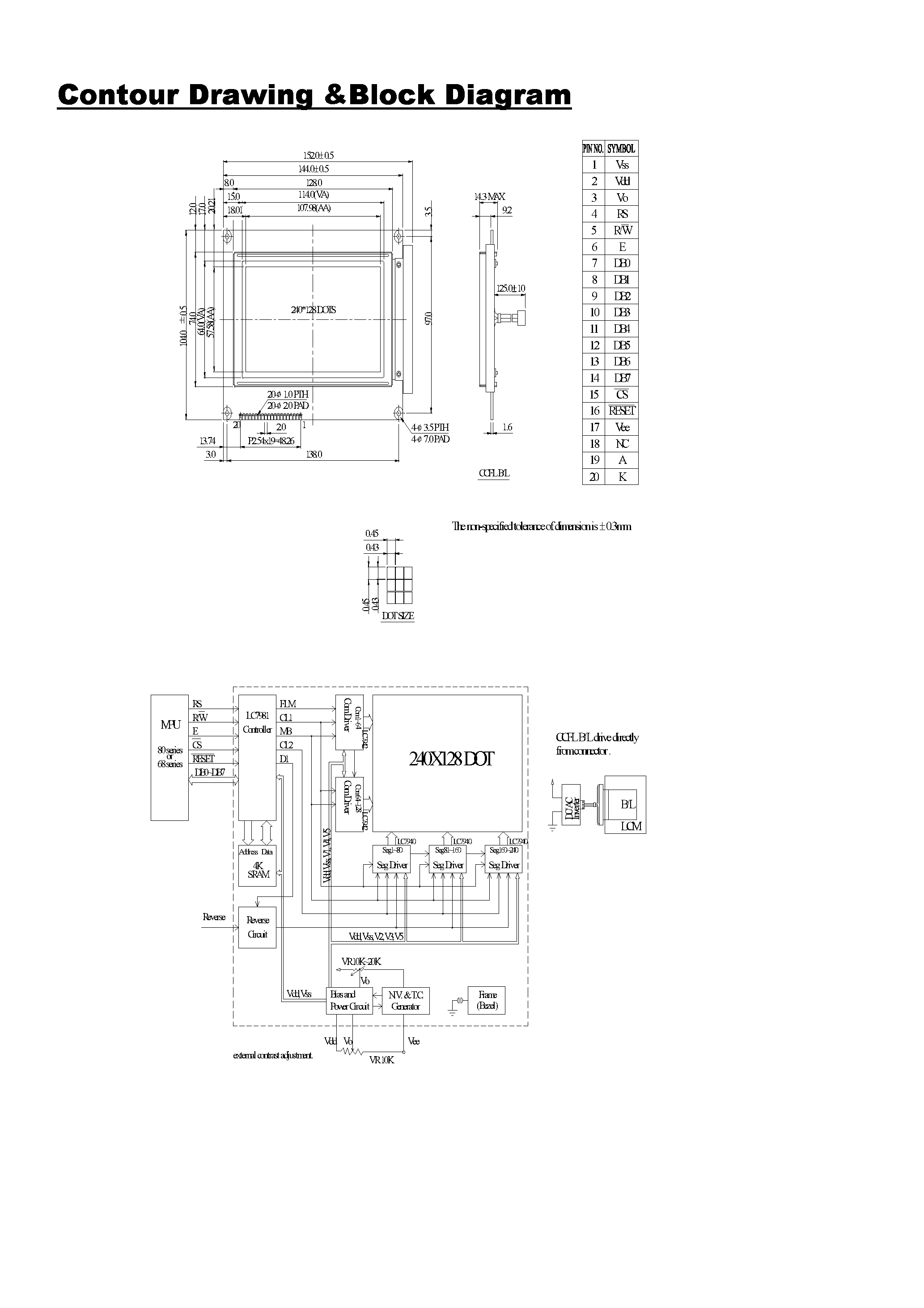 Datasheet WG240128D A - DISPLAY page 2
