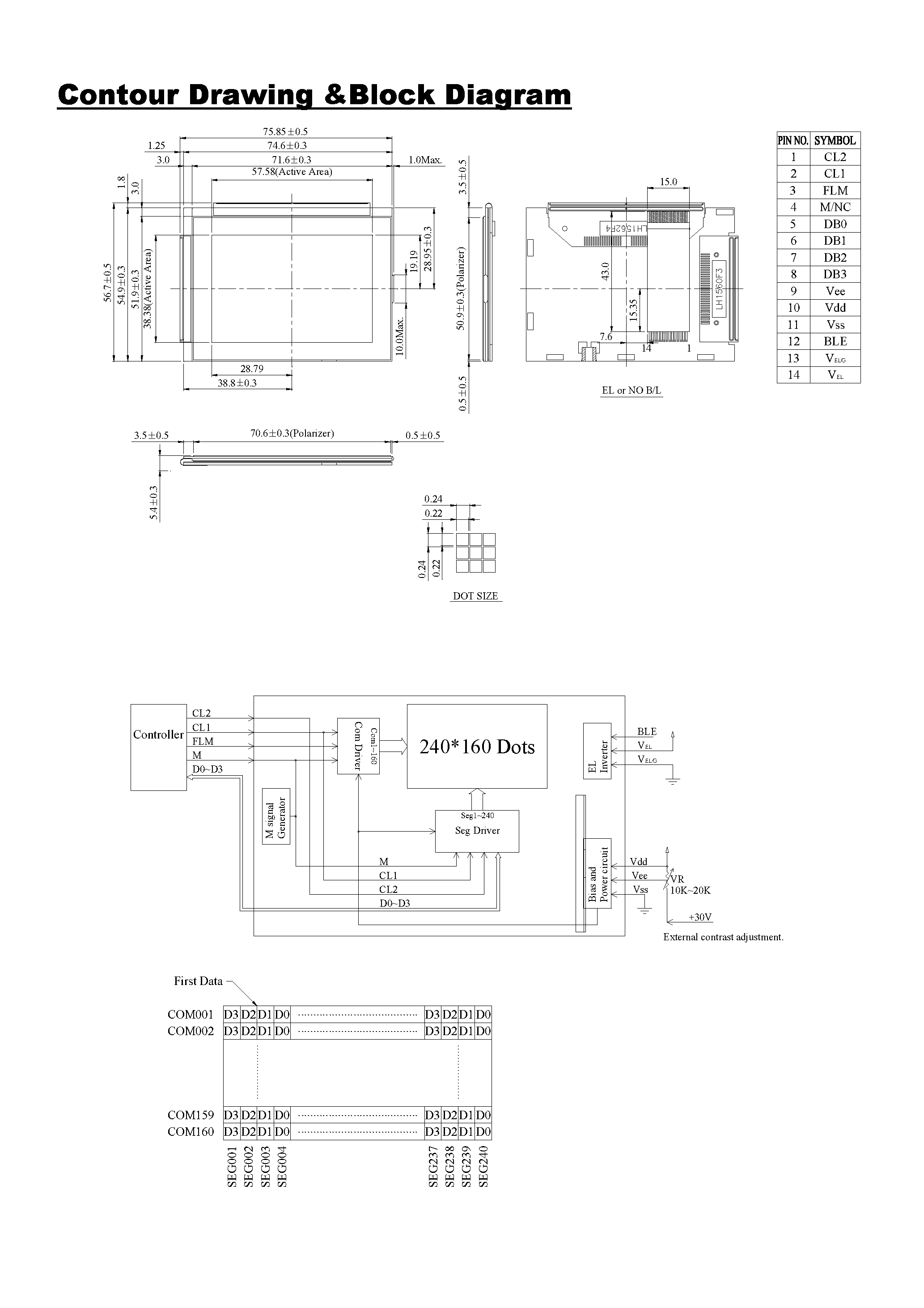 Datasheet WX240160A A - DISPLAY page 2