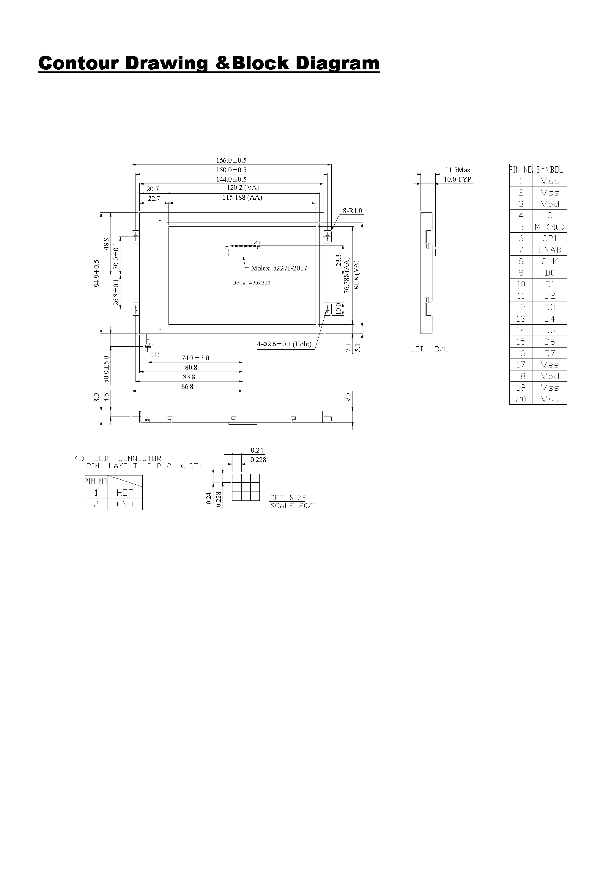 Datasheet WX480320A A - DISPLAY page 2