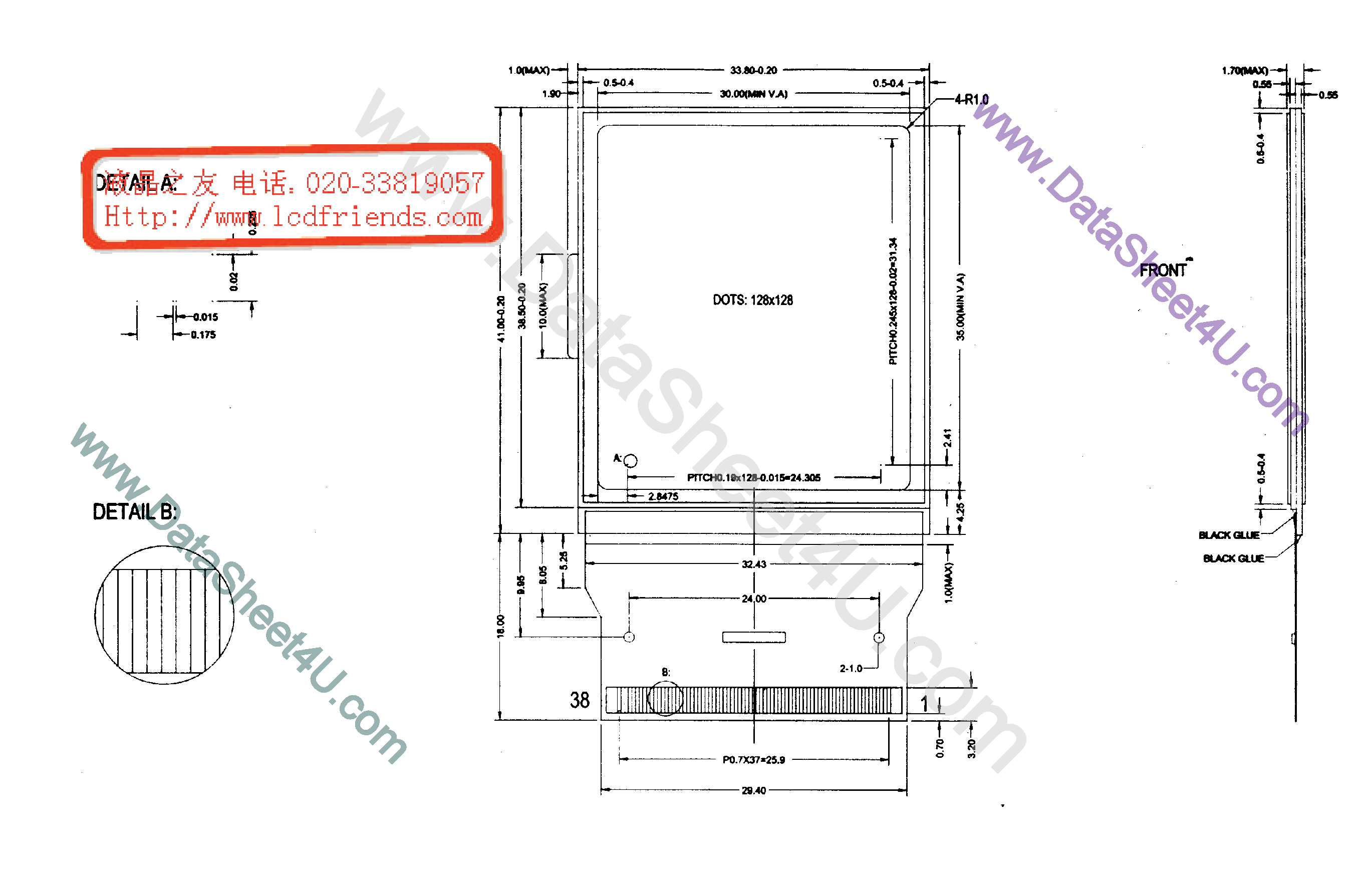 Даташит на микросхему TM128128C-F страница 1 Даташит TM128128C-F - LCD_Module страница 1