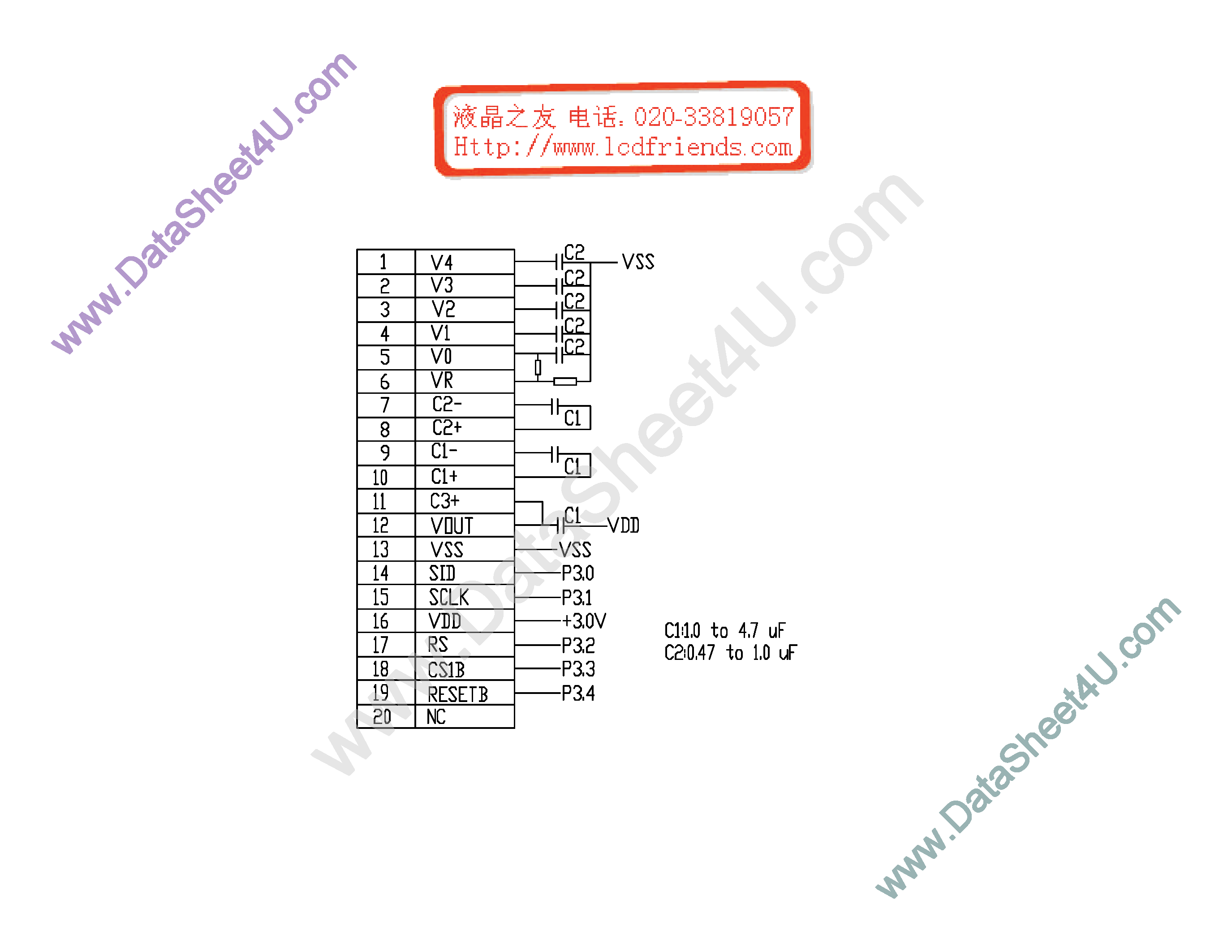 Даташит TM10032A-G TestCircuit - LCD_Module страница 1