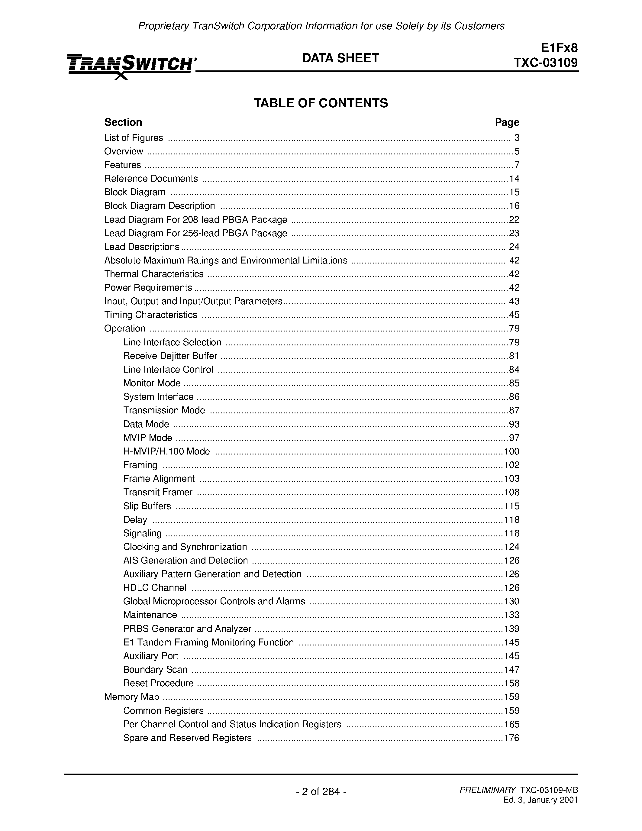 Даташит TXC-03109 - 8-Channel E1 Framer страница 2