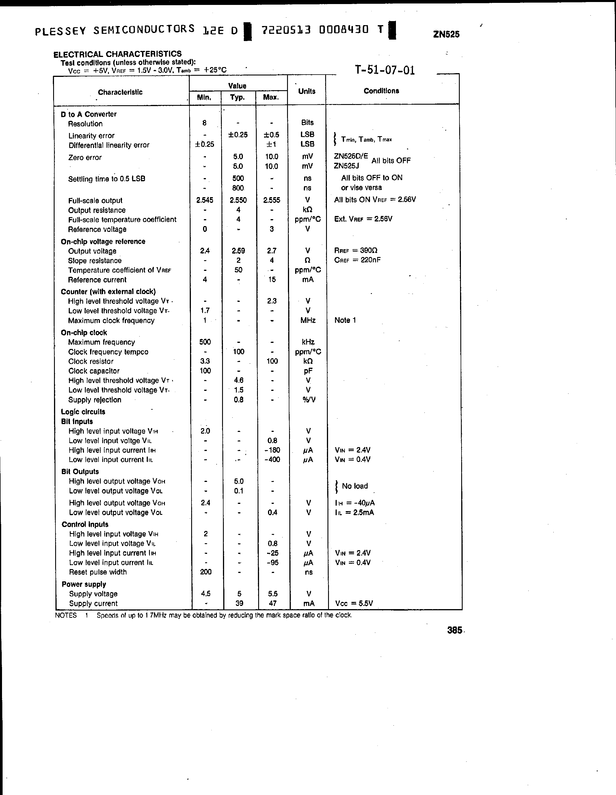 Даташит ZN525D - (ZN525x) 8-BIT MULTIFUNCTION DATA CONVERTER страница 2