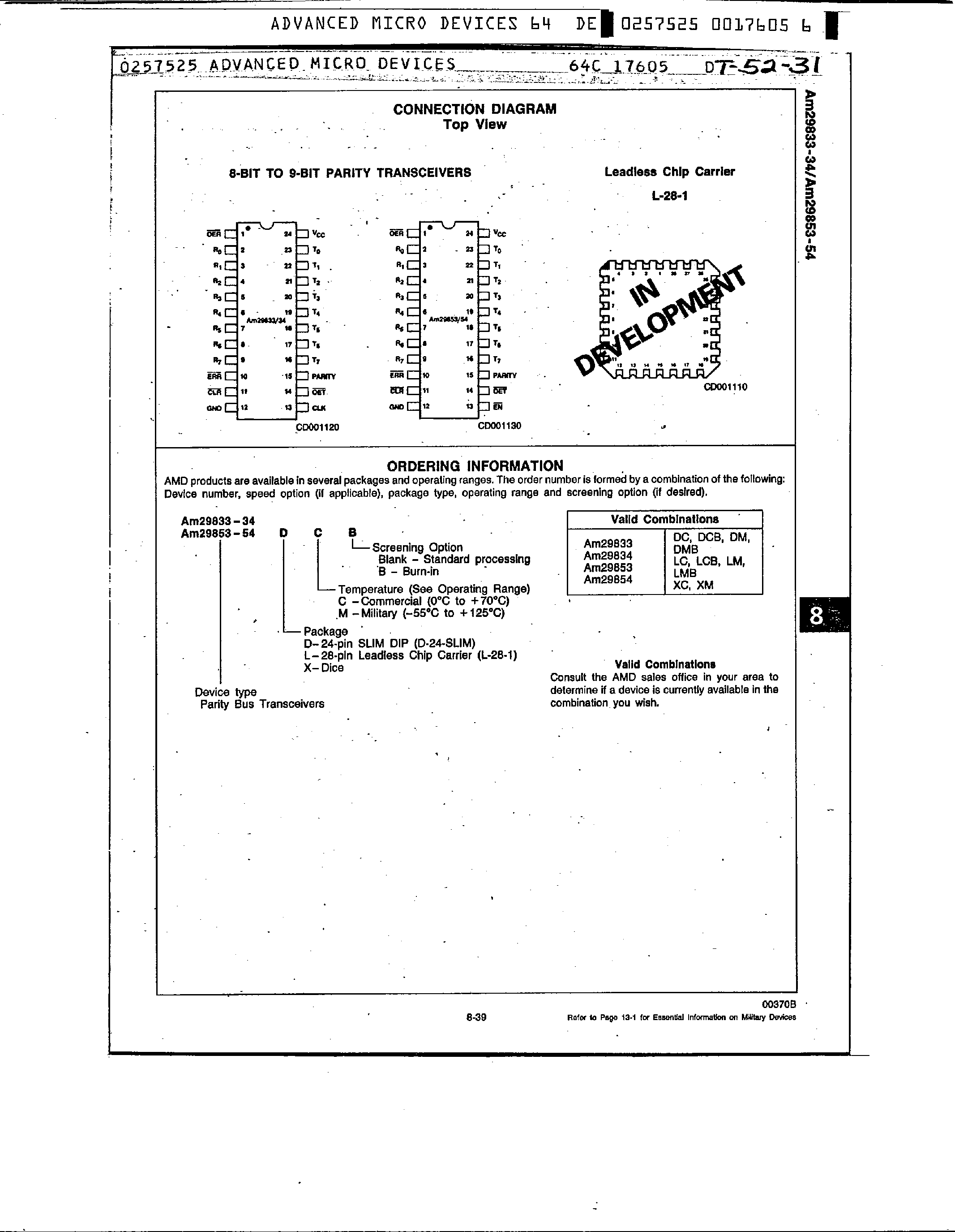 Datasheet AM29833 page 2 Datasheet AM29833 - (AM29833 - AM29854) Parity Bus Transceiver page 2